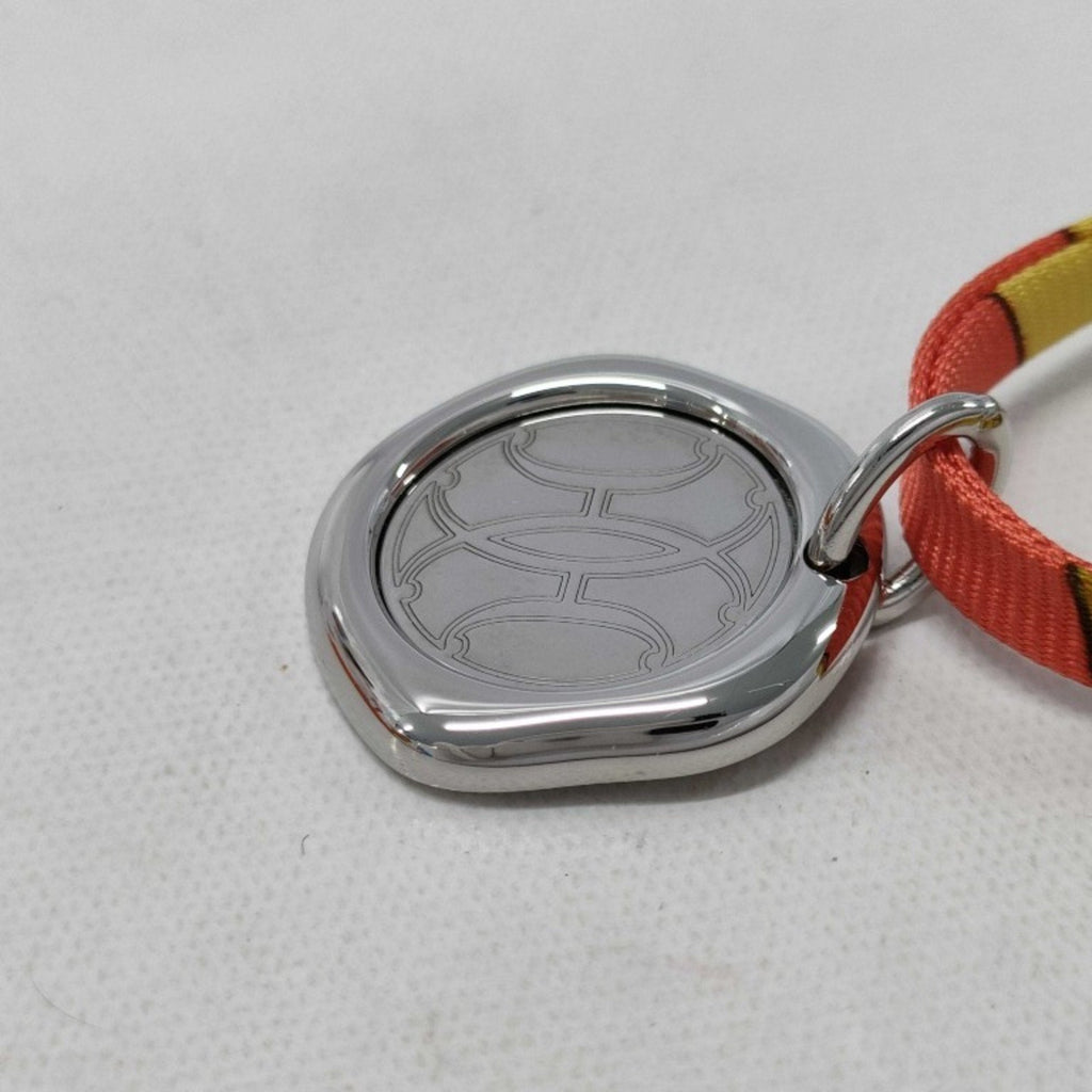 Pendant Necklace Metal and Silk Silver Multi-Color