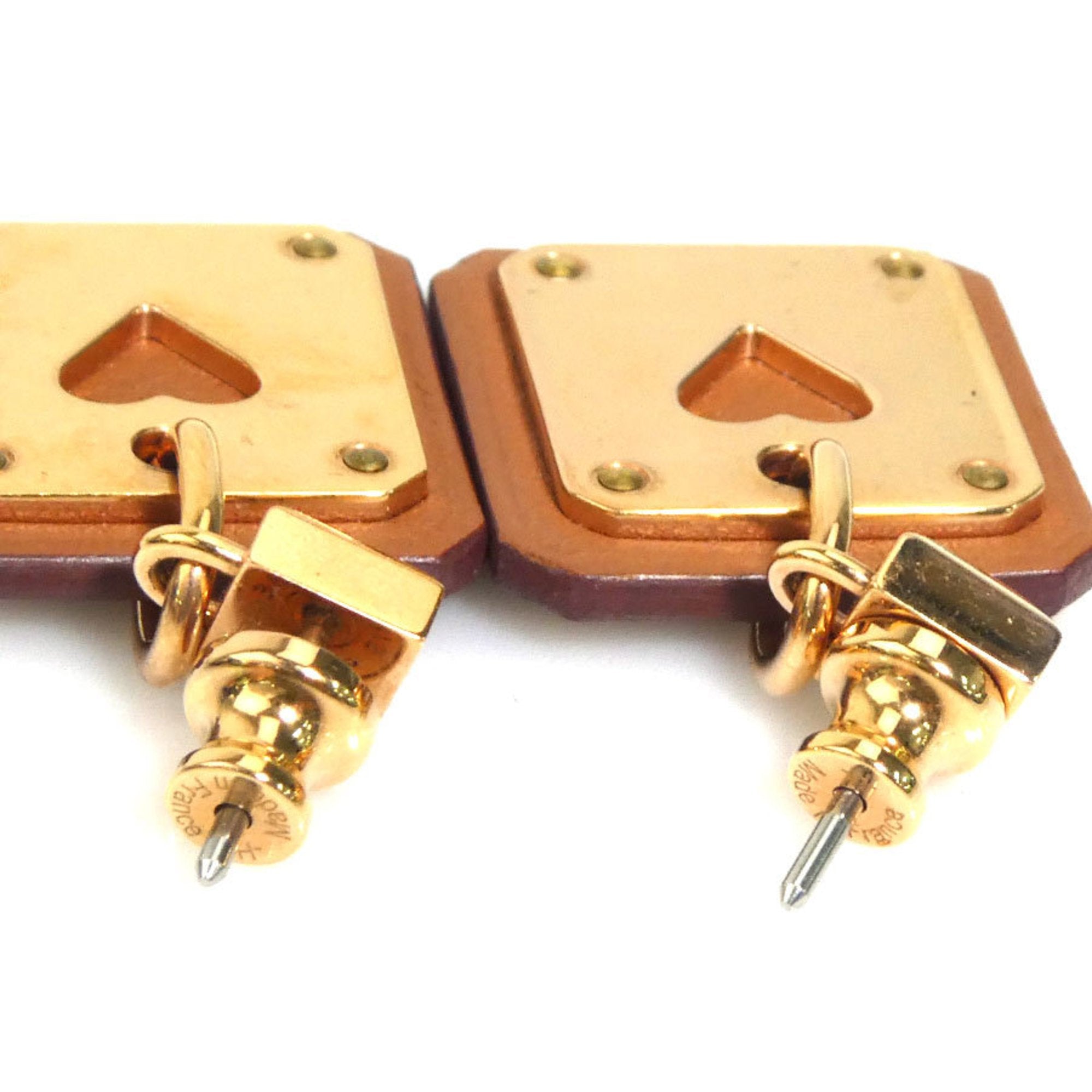 Earrings Metal and Swift Leather
