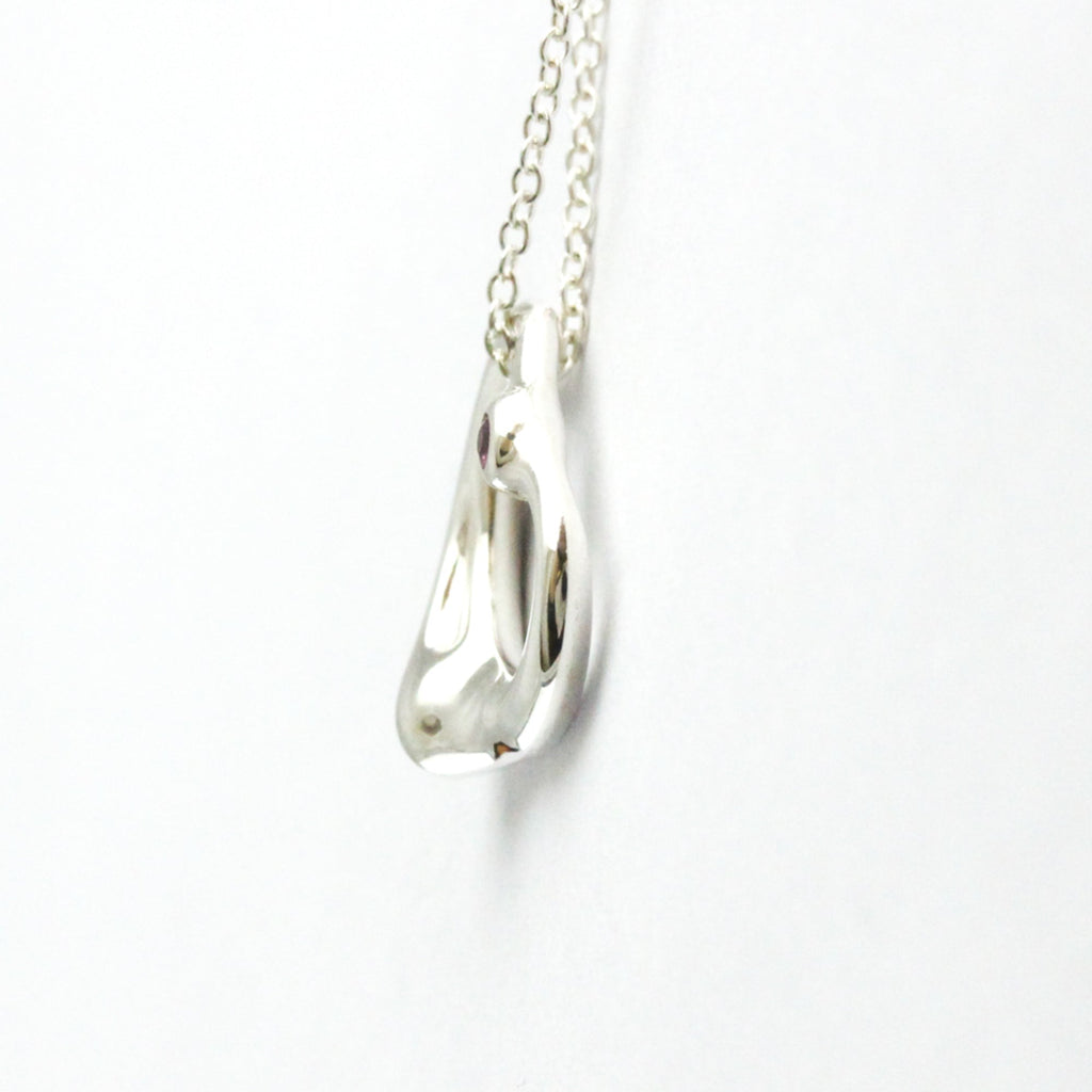Open Heart Pendant Necklace Sterling Silver 13.6mm