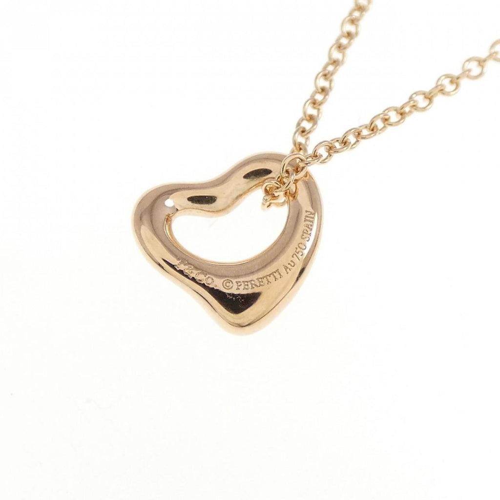 Open Heart Pendant Necklace 18K Rose Gold 6.7mm