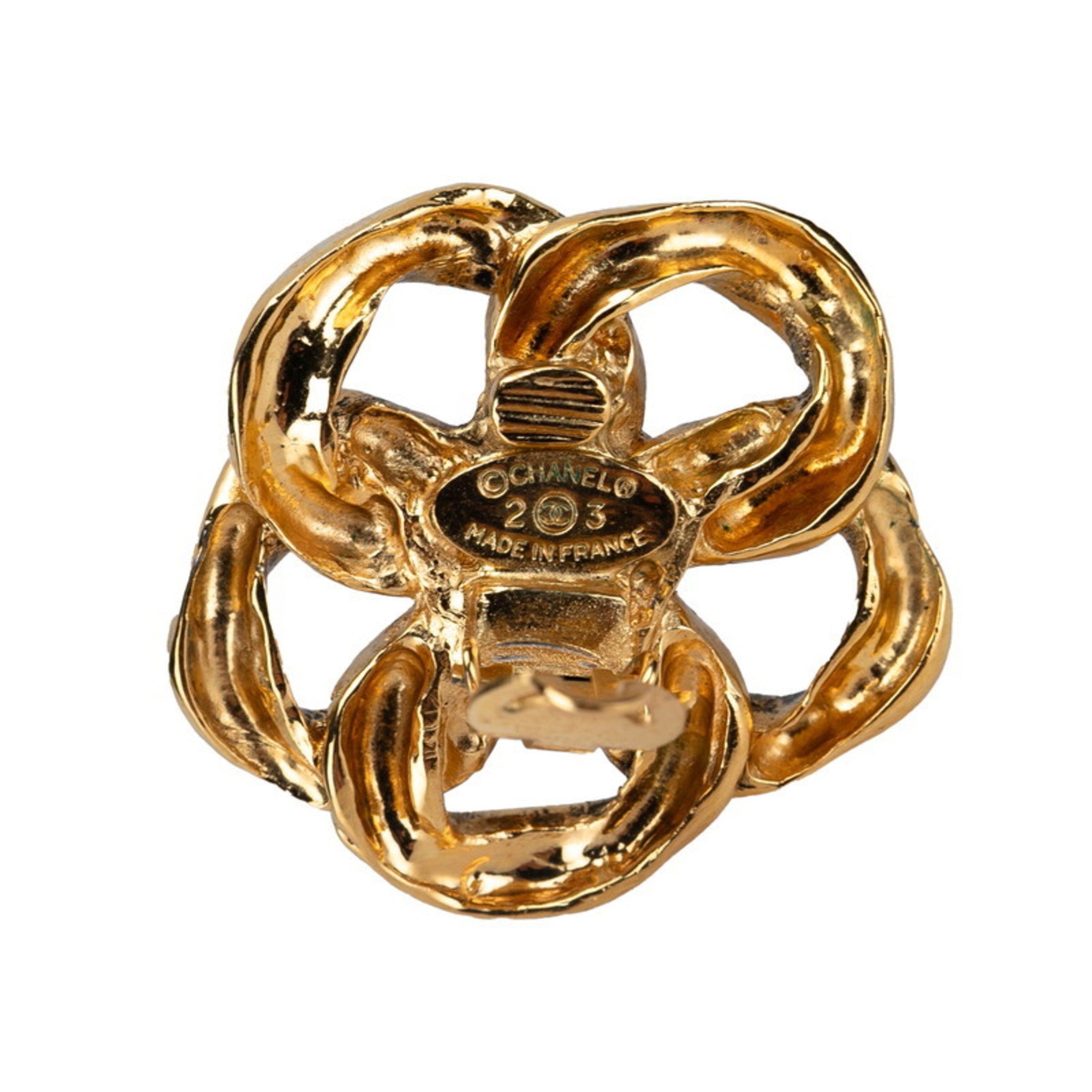 CC Logo Clip-On Earrings Metal Gold-Tone Metal