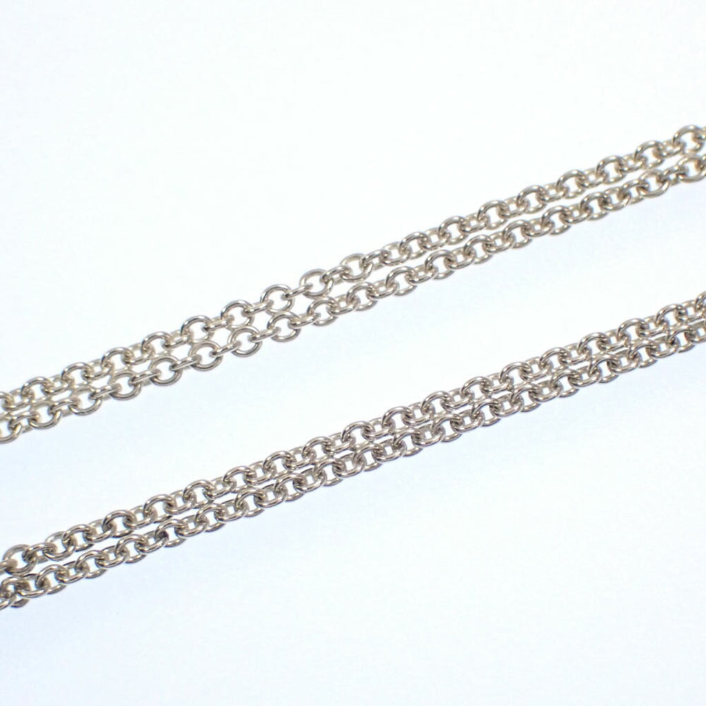 Infinity Pendant Necklace Sterling Silver Double Chain