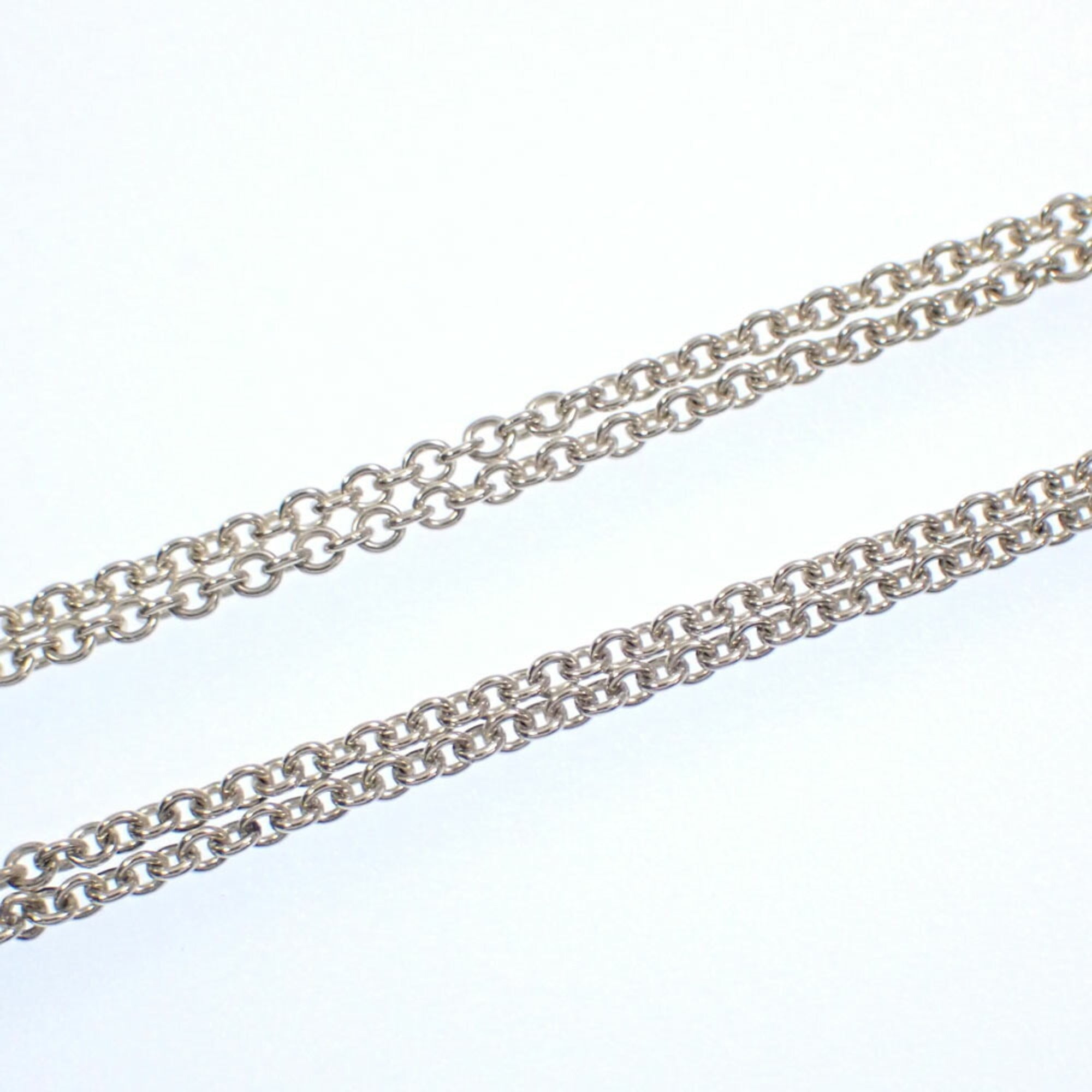 Infinity Pendant Necklace Sterling Silver Double Chain