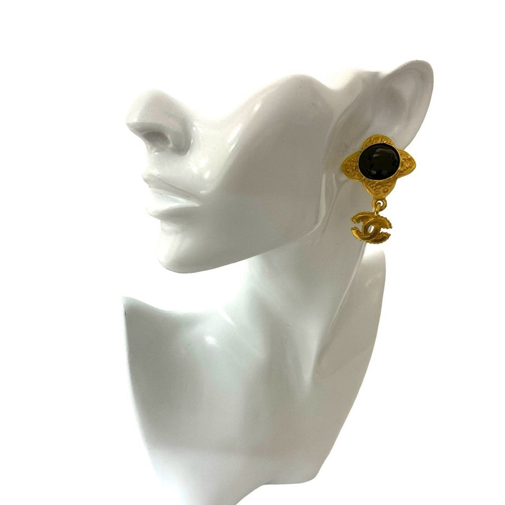 CC Logo Clip-On Earrings Metal Gold-Tone Metal