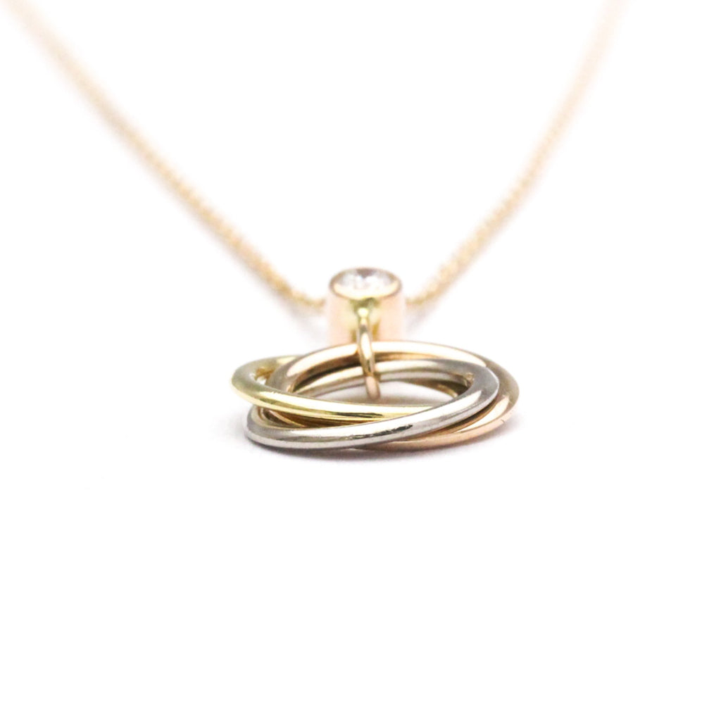 Trinity Pendant Necklace 18K Tricolor Gold