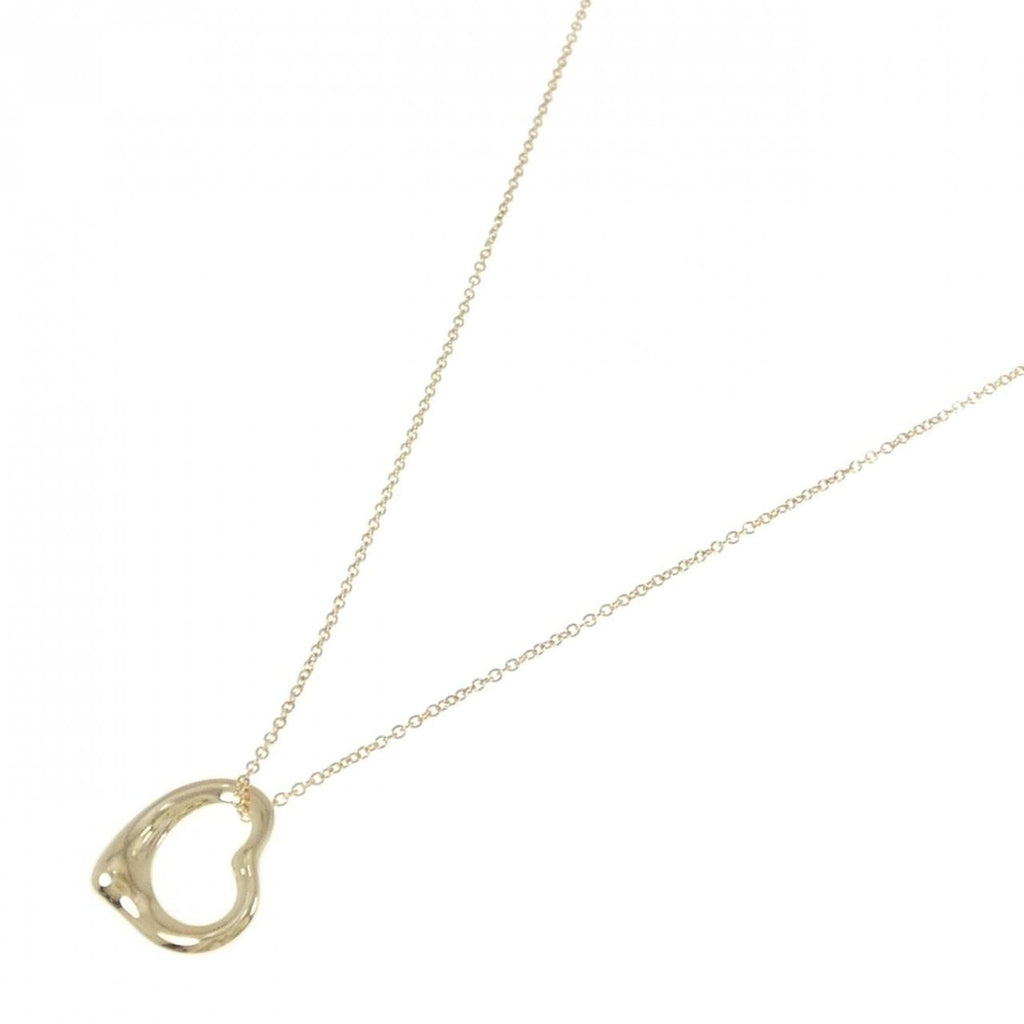 Open Heart Pendant Necklace 18K Yellow Gold 15.1mm