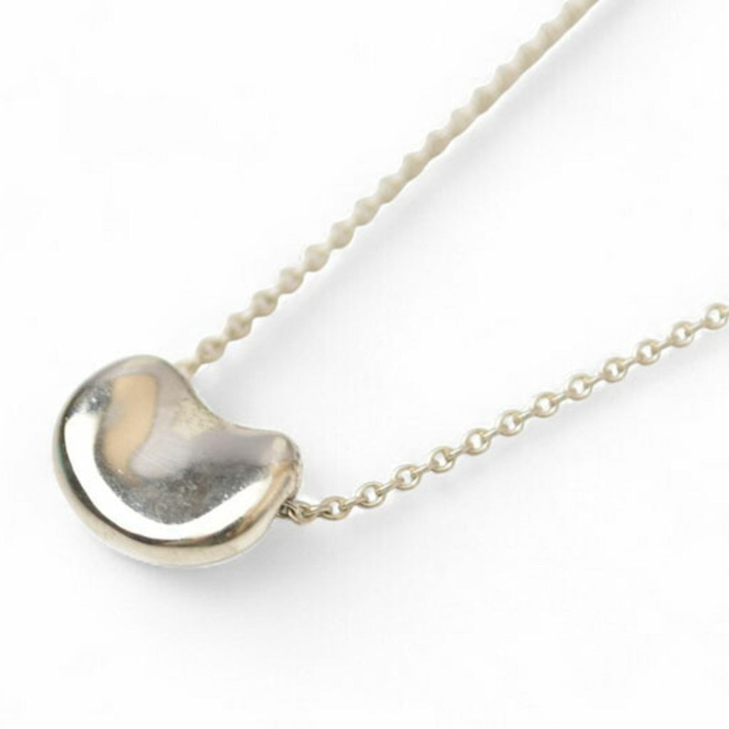 Bean Pendant Necklace Sterling Silver 7mm