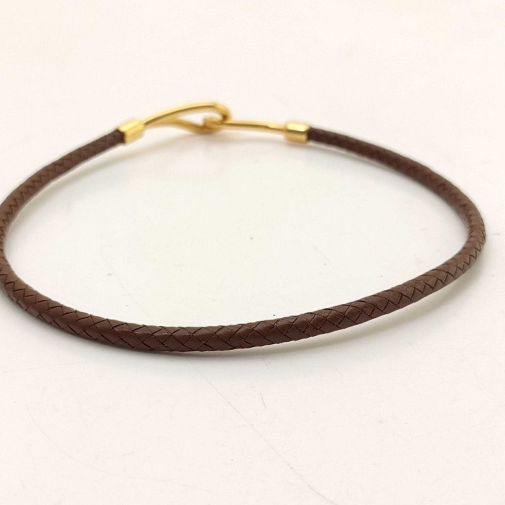 Leather Pendant Necklace Brown