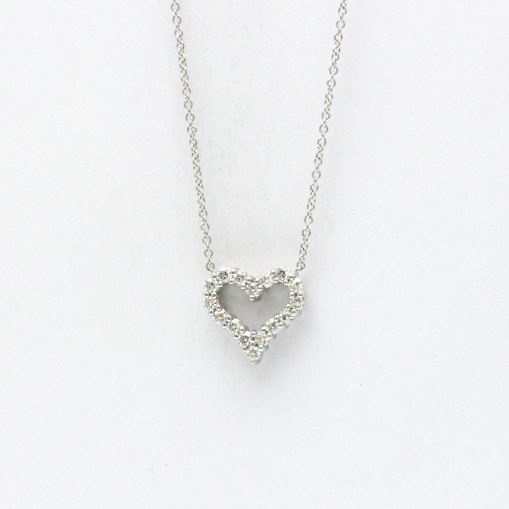 Sentimental Heart Pendant Necklace Platinum Mini with Diamond