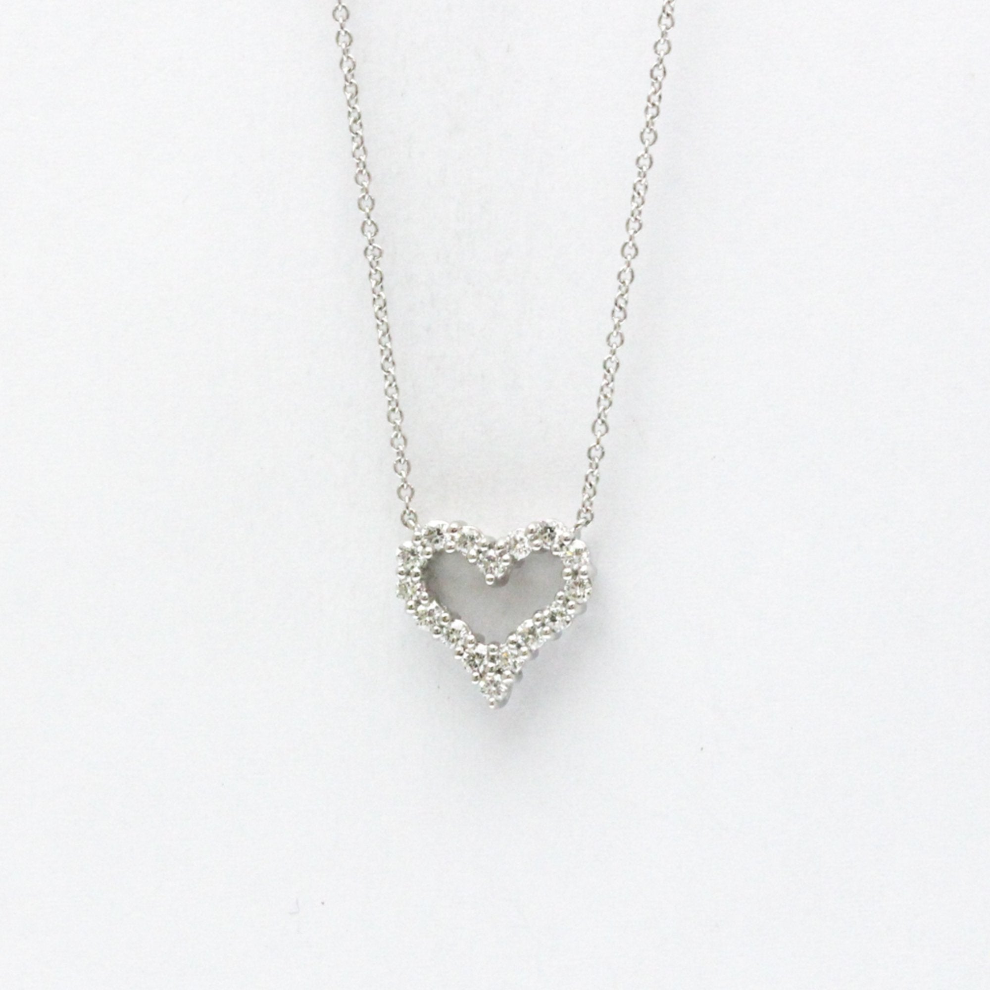 Sentimental Heart Pendant Necklace Platinum Mini with Diamond