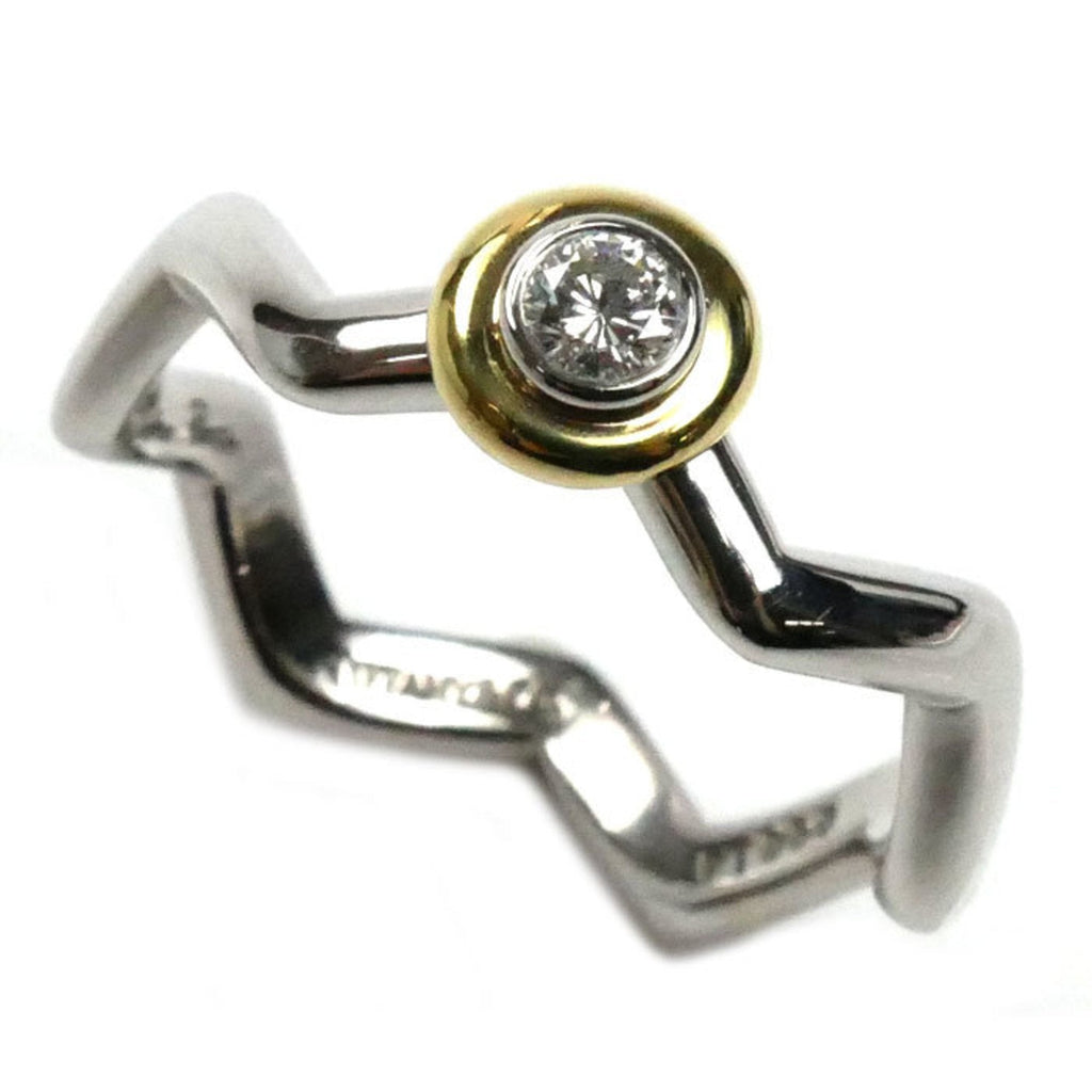 Band Ring Platinum and 18K Yellow Gold with Diamond