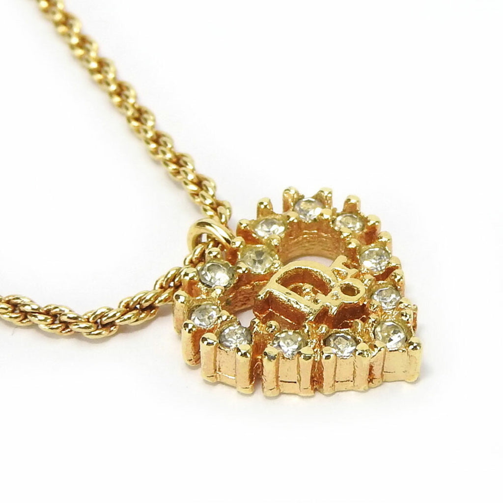 Pendant Necklace Metal Gold with Rhinestone
