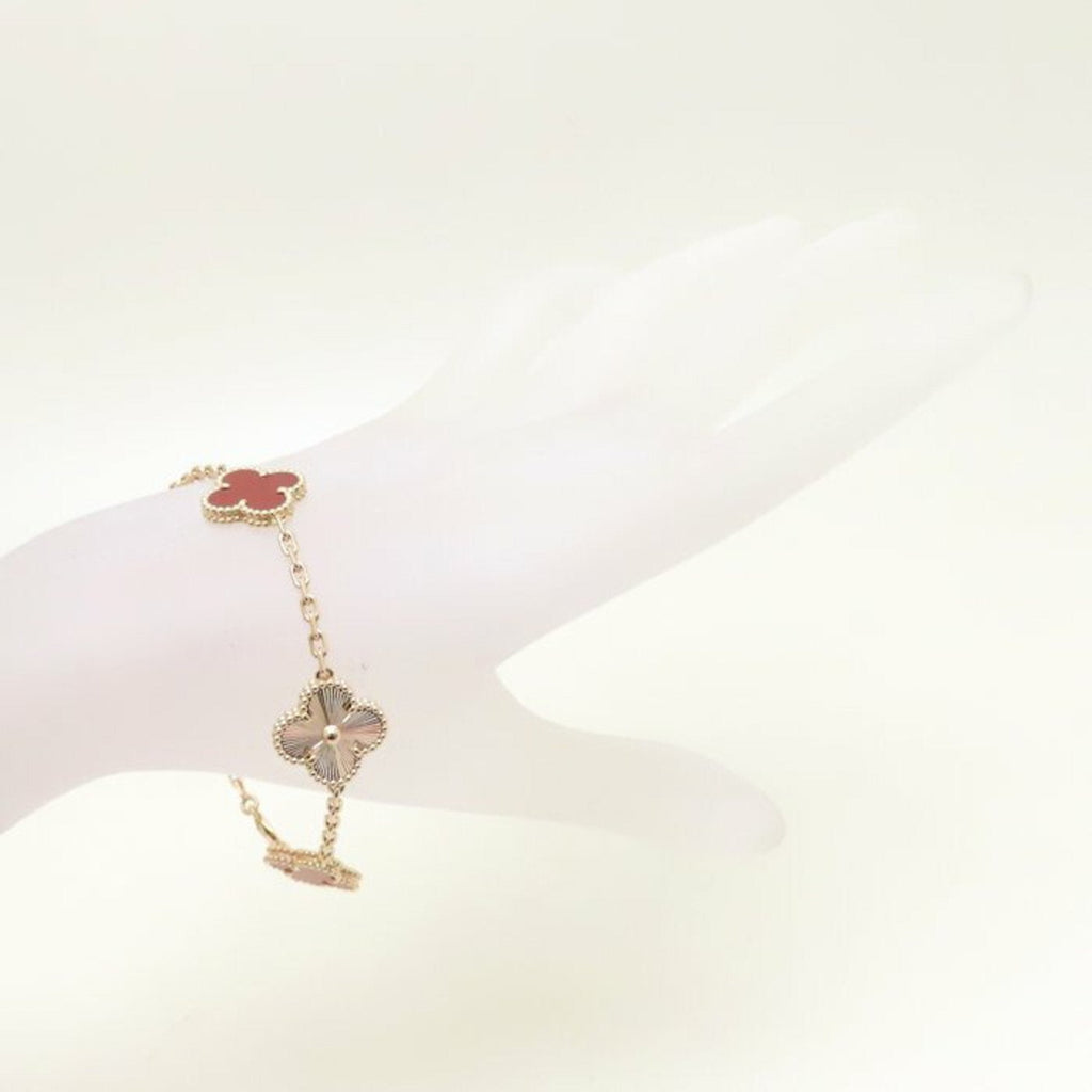 Alhambra Bracelet 18K Rose Gold and Carnelian
