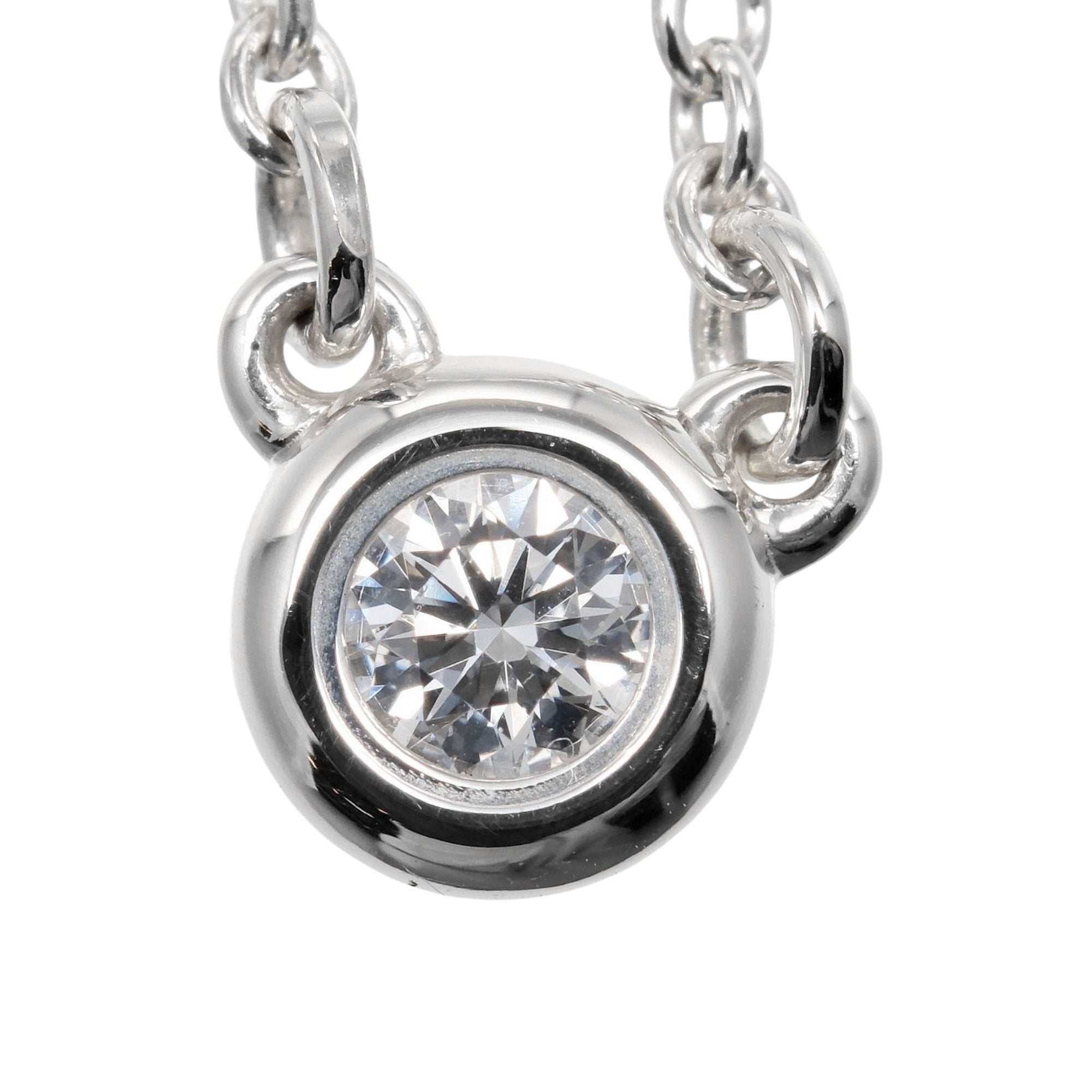 Elsa Peretti Diamonds By The Yard Pendant Necklace Sterling Silver and Diamond