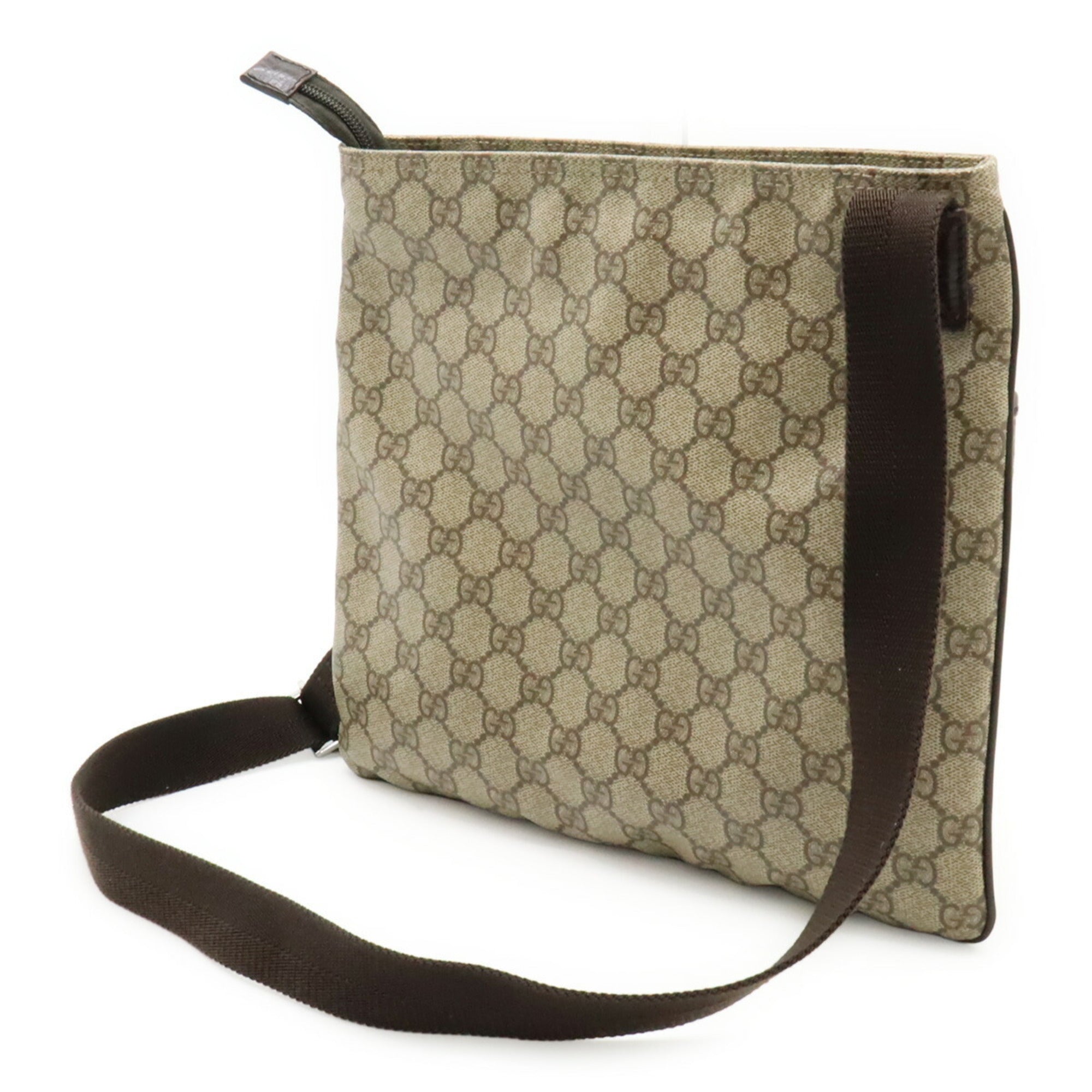 Zip Top Messenger Bag GG Coated Canvas Large