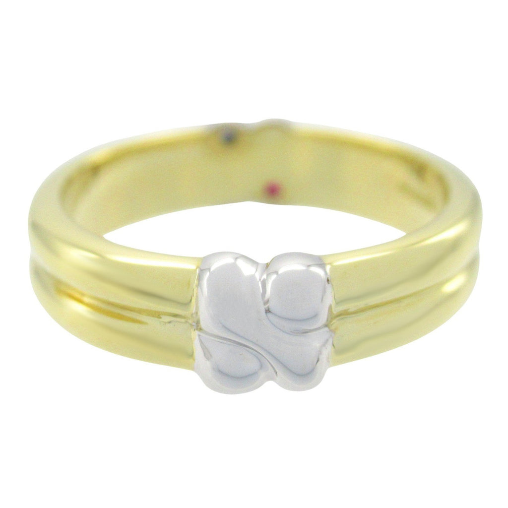 Ring 18K White Gold and 18K Yellow Gold with Ruby and Sapphire