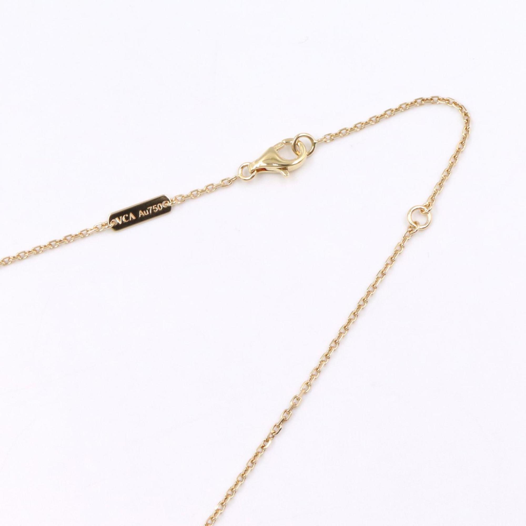 Vintage Alhambra Pendant Necklace 18K Yellow Gold and Onyx