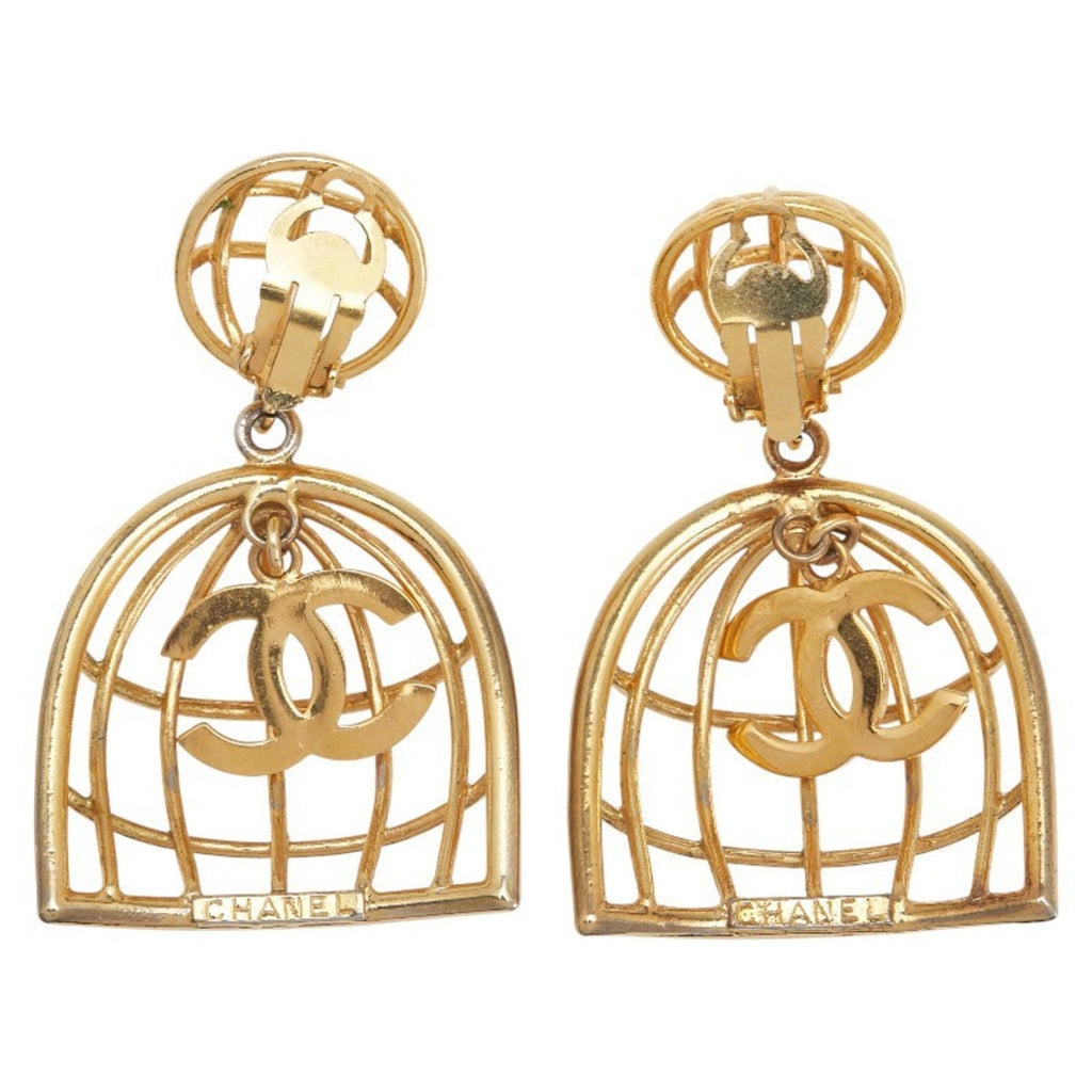 CC Logo Clip-On Earrings Metal Gold-Tone Metal
