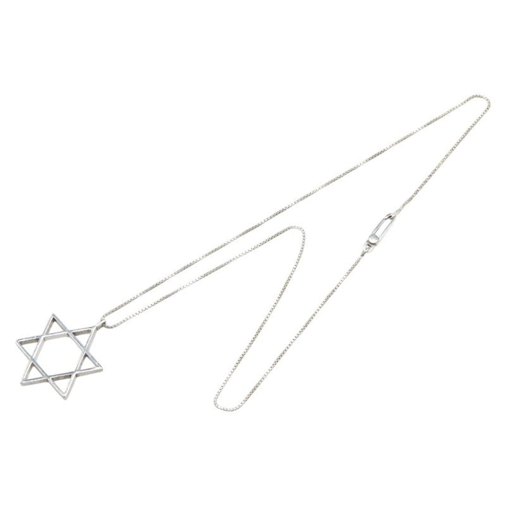 Hexagram Star Motif Pendant Necklace Sterling Silver