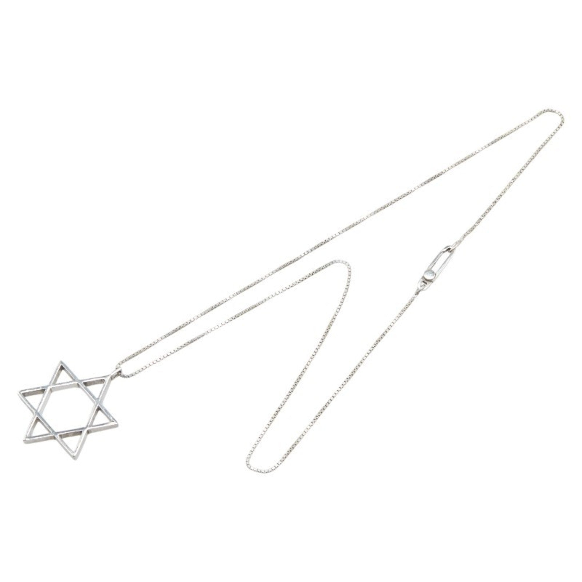 Hexagram Star Motif Pendant Necklace Sterling Silver