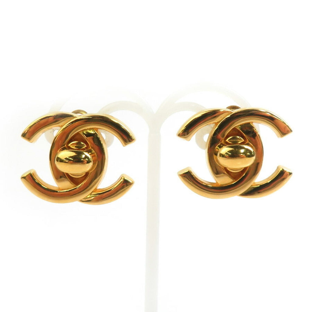 CC Logo Clip-On Earrings Gold-Tone Metal Gold-Tone Metal