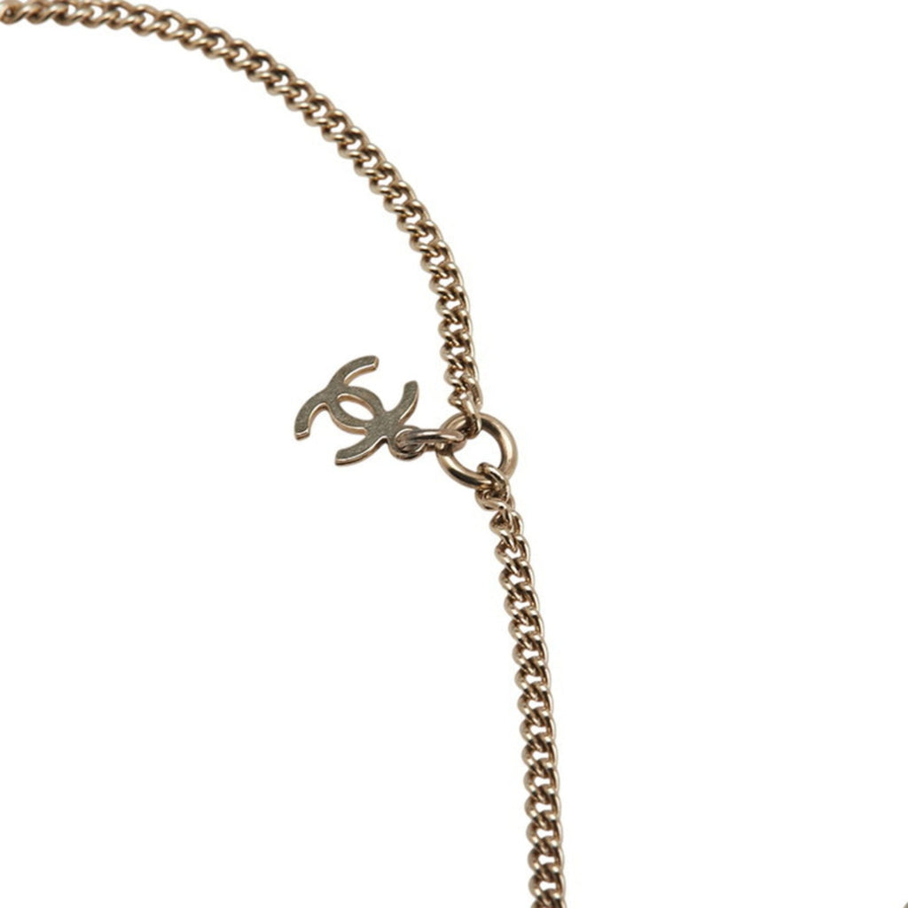 CC Logo Chain Pendant Necklace Gold-Tone Metal