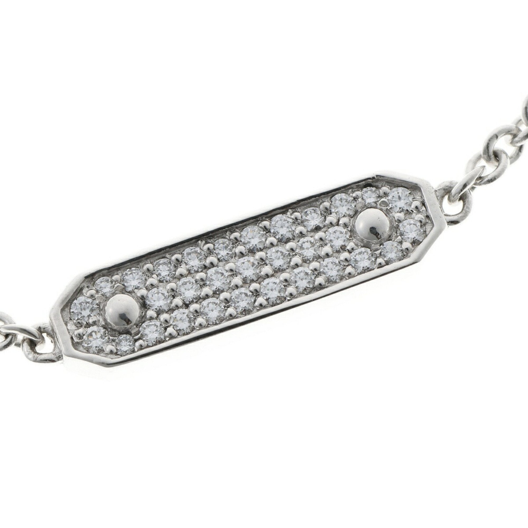 Tag Chain Bracelet 18K White Gold
