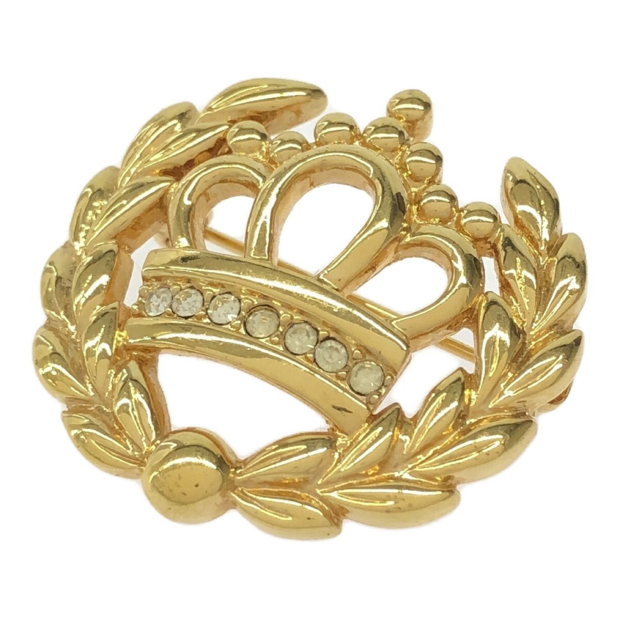 Laurel Crown Brooch Gold
