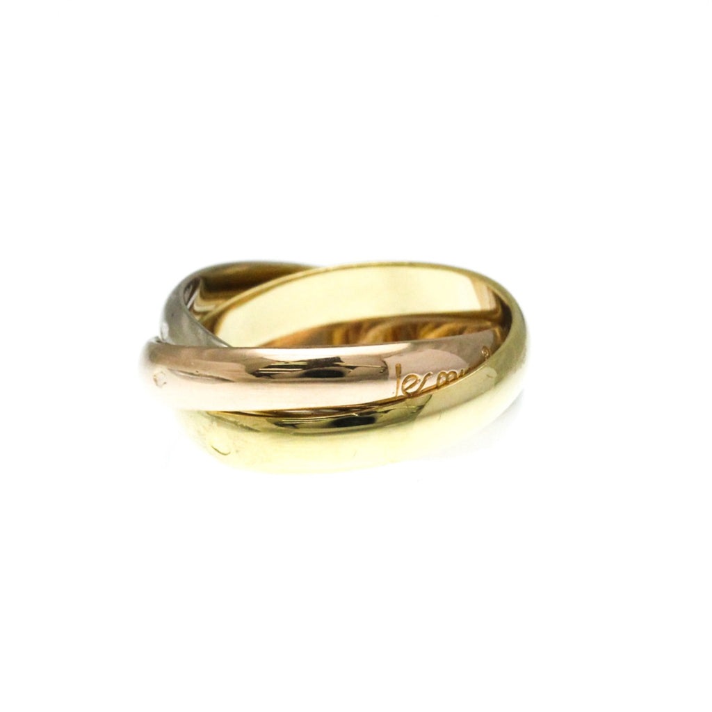 Vendome Louis Cartier Band Ring 18K Tricolor Gold