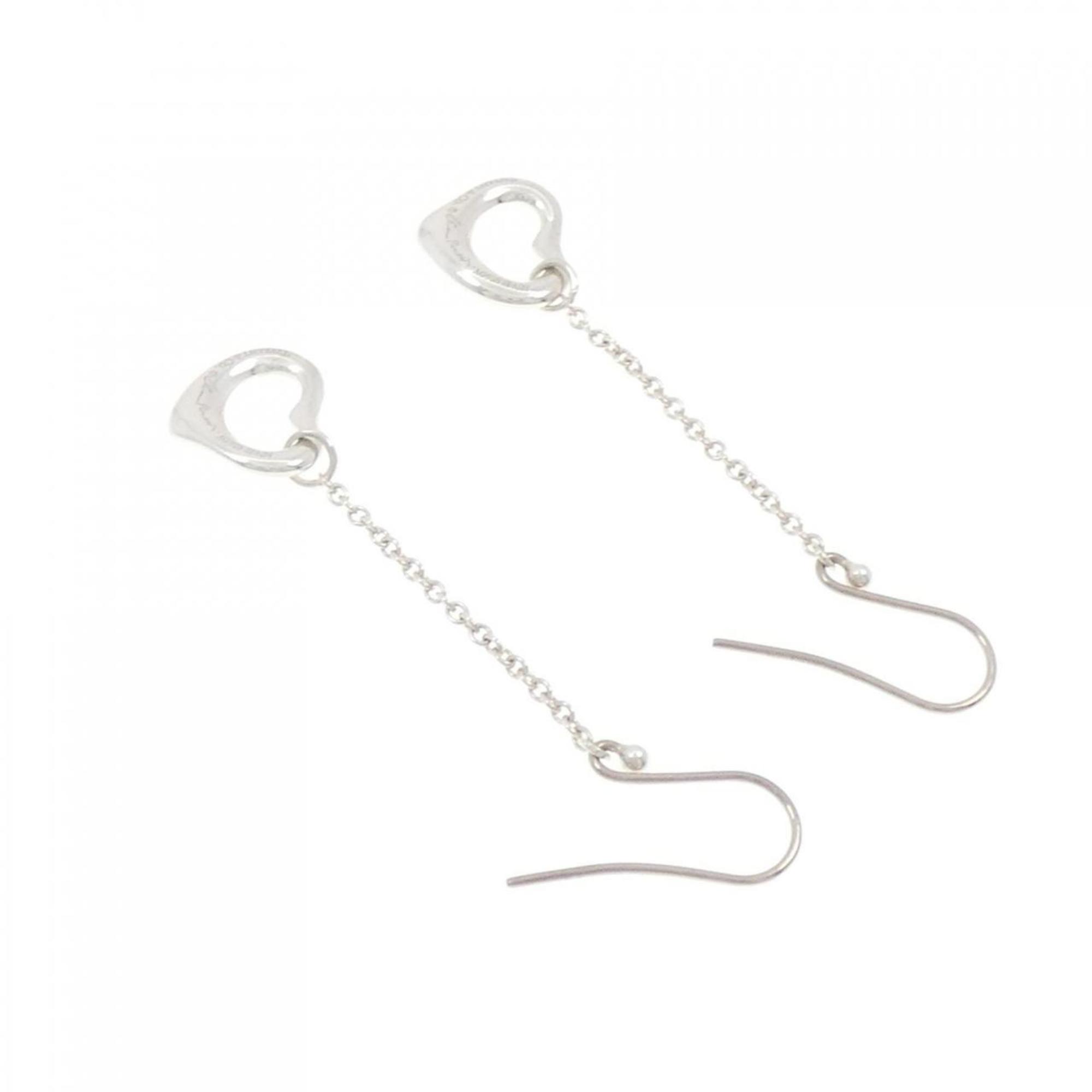 Open Heart Earrings Sterling Silver 37.8mm Sterling Silver
