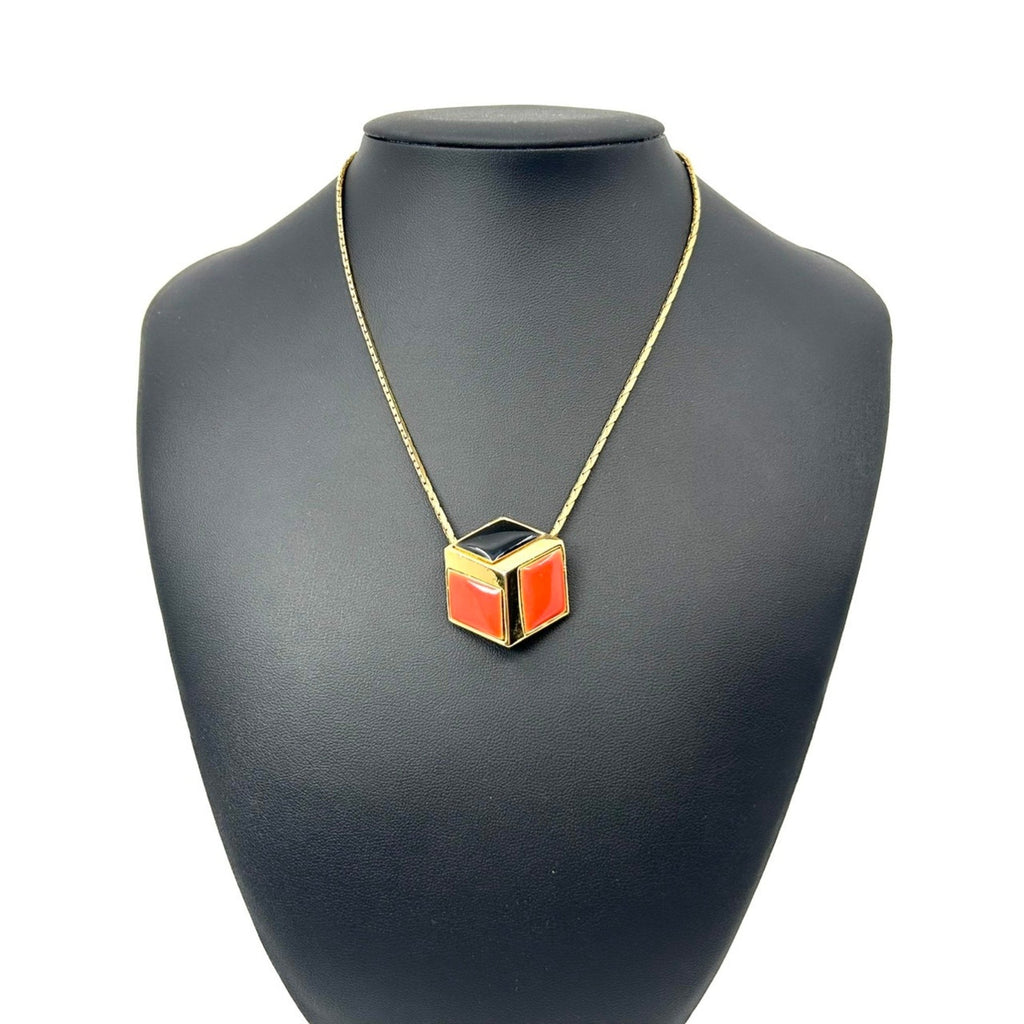 Vintage Square Pendant Necklace Gold