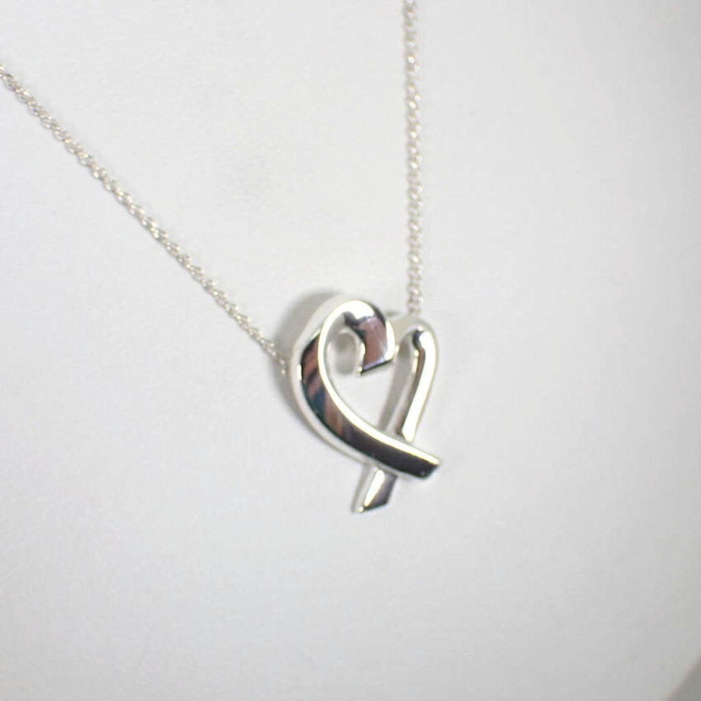 Loving Heart Pendant Necklace Sterling Silver