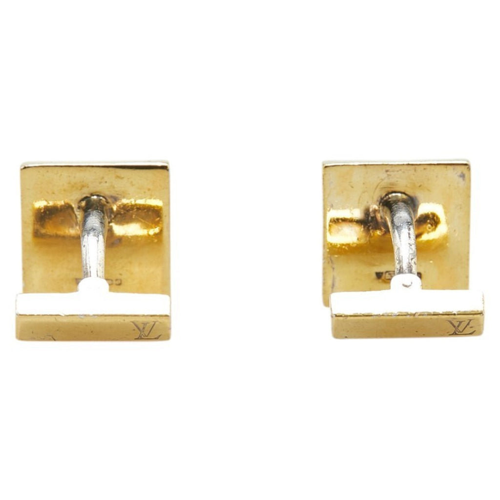 Damier Cufflinks Gold Plated Brown Bracelet