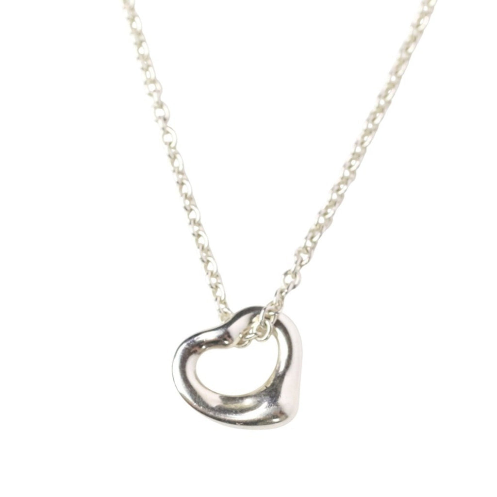 Open Heart Pendant Necklace Sterling Silver 10mm