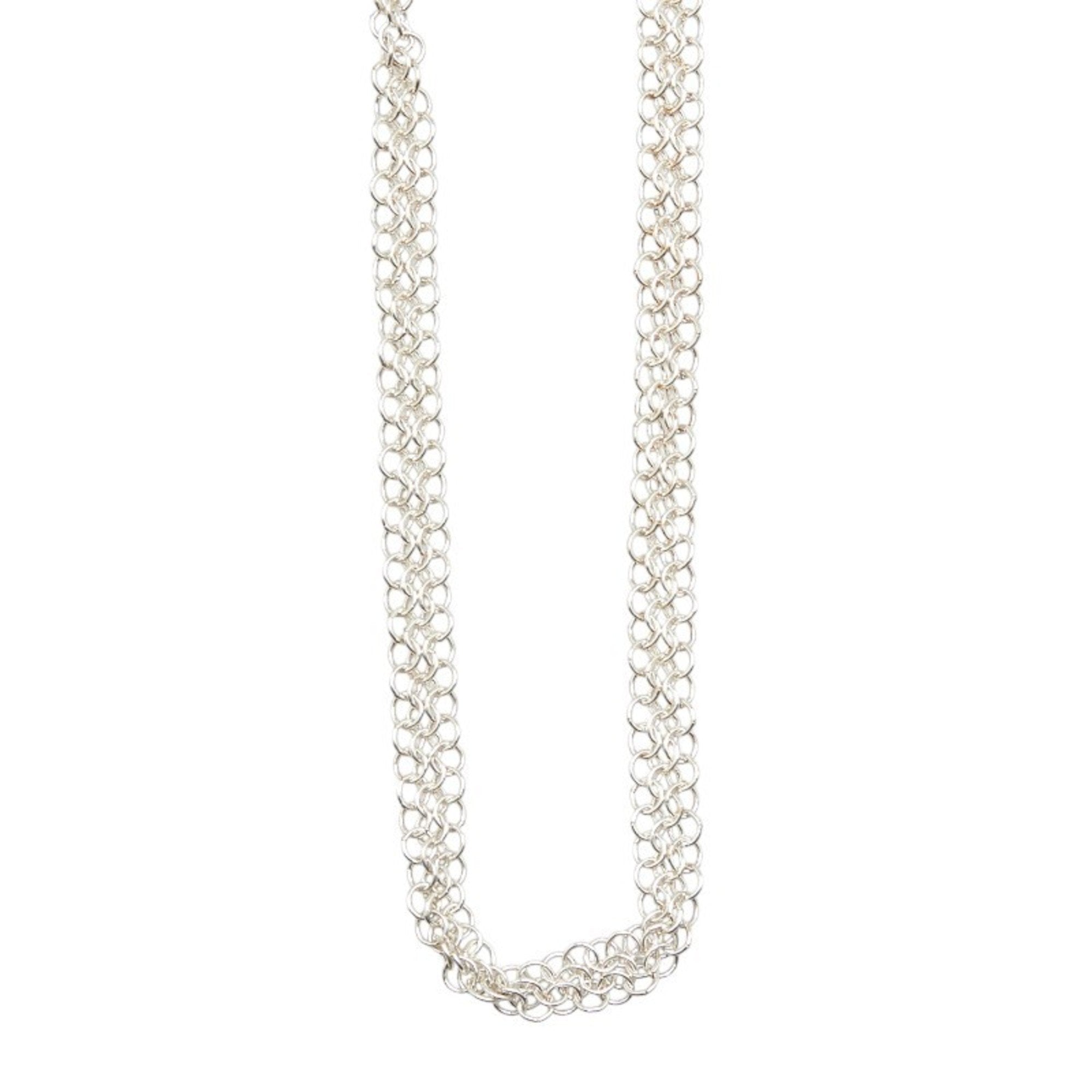 Mesh Pendant Necklace Sterling Silver
