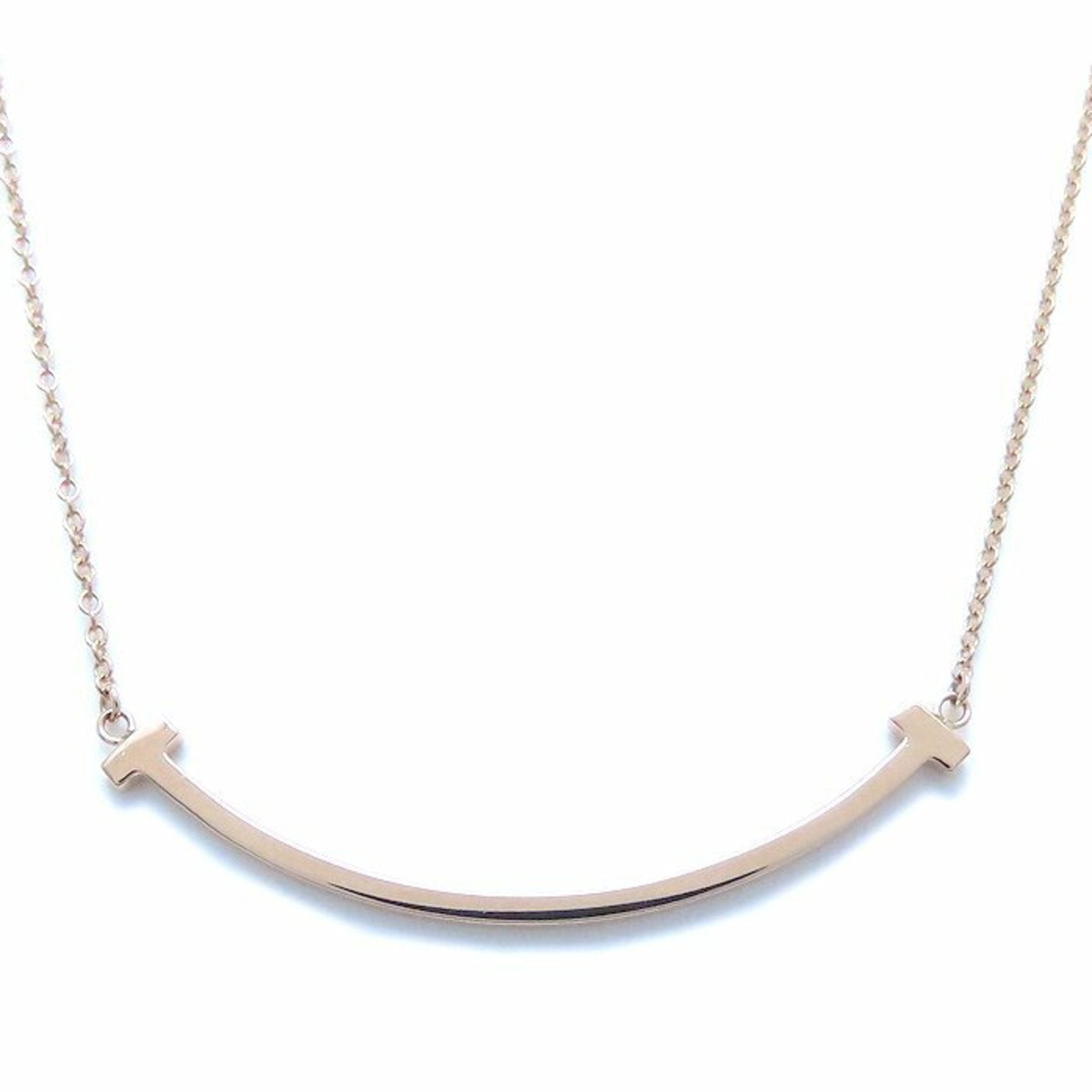 T Smile Pendant Necklace 18K Rose Gold