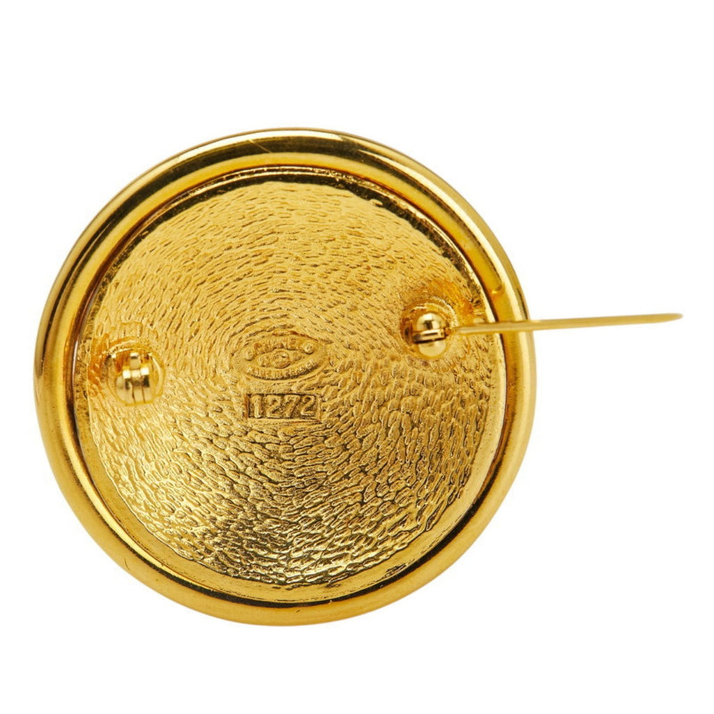 CC Logo Round Brooch Metal