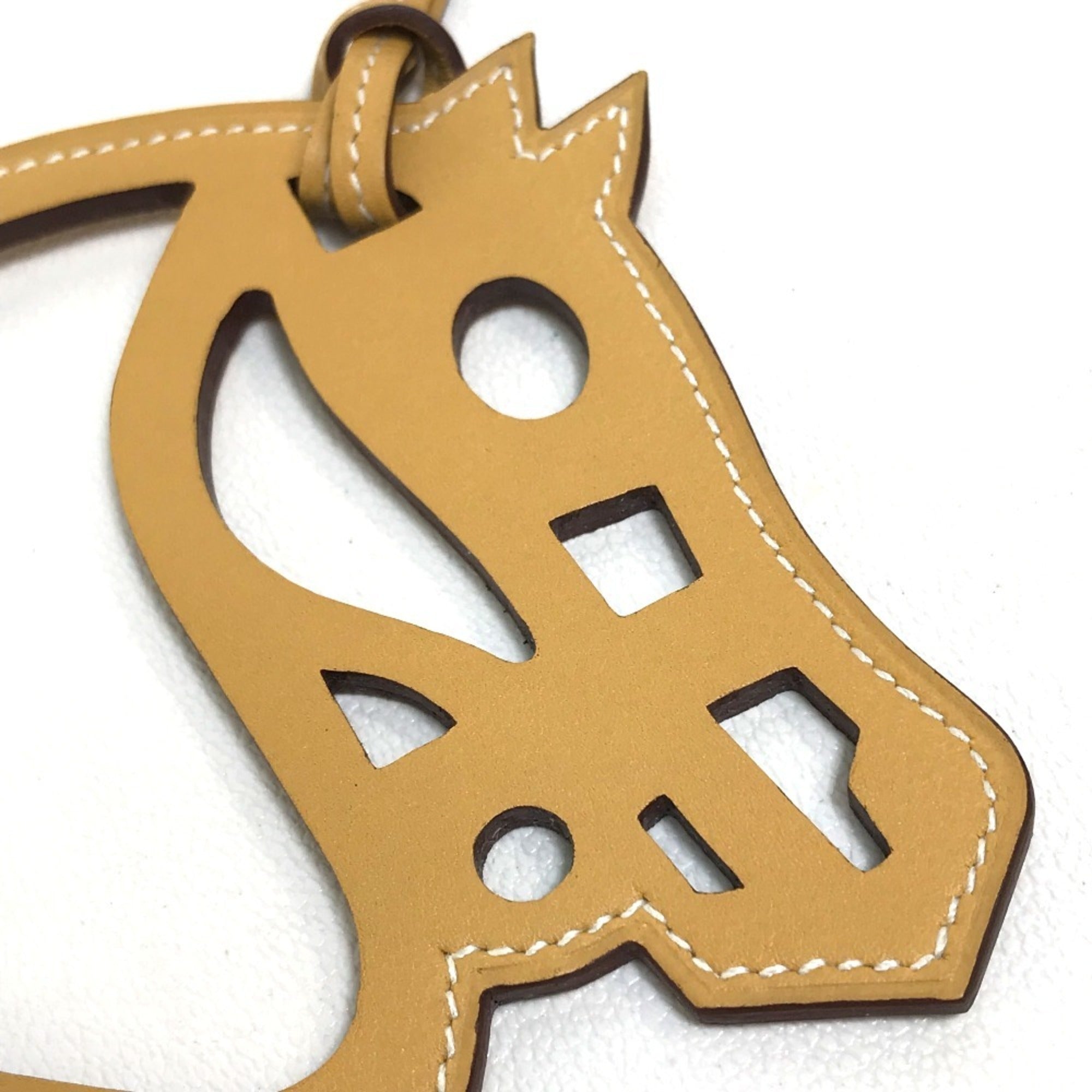 Charm Swift Leather Beige Handbag Charm