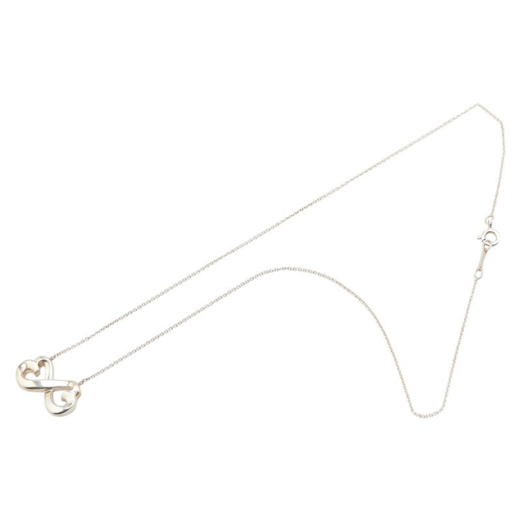 Double Loving Heart Pendant Necklace Sterling Silver