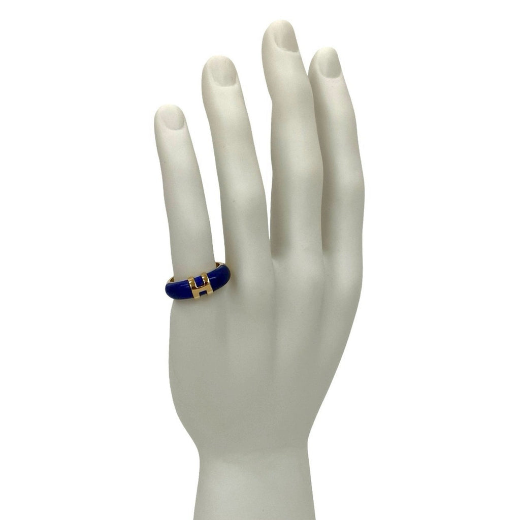 Band Ring 18K Yellow Gold with Lapis Lazuli