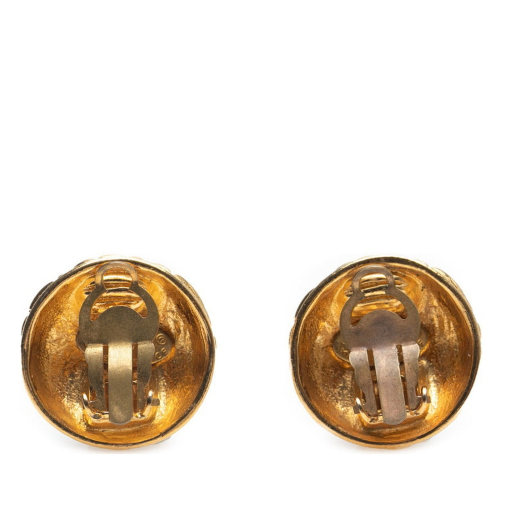 CC Logo Clip-On Earrings Metal Gold-Tone Metal