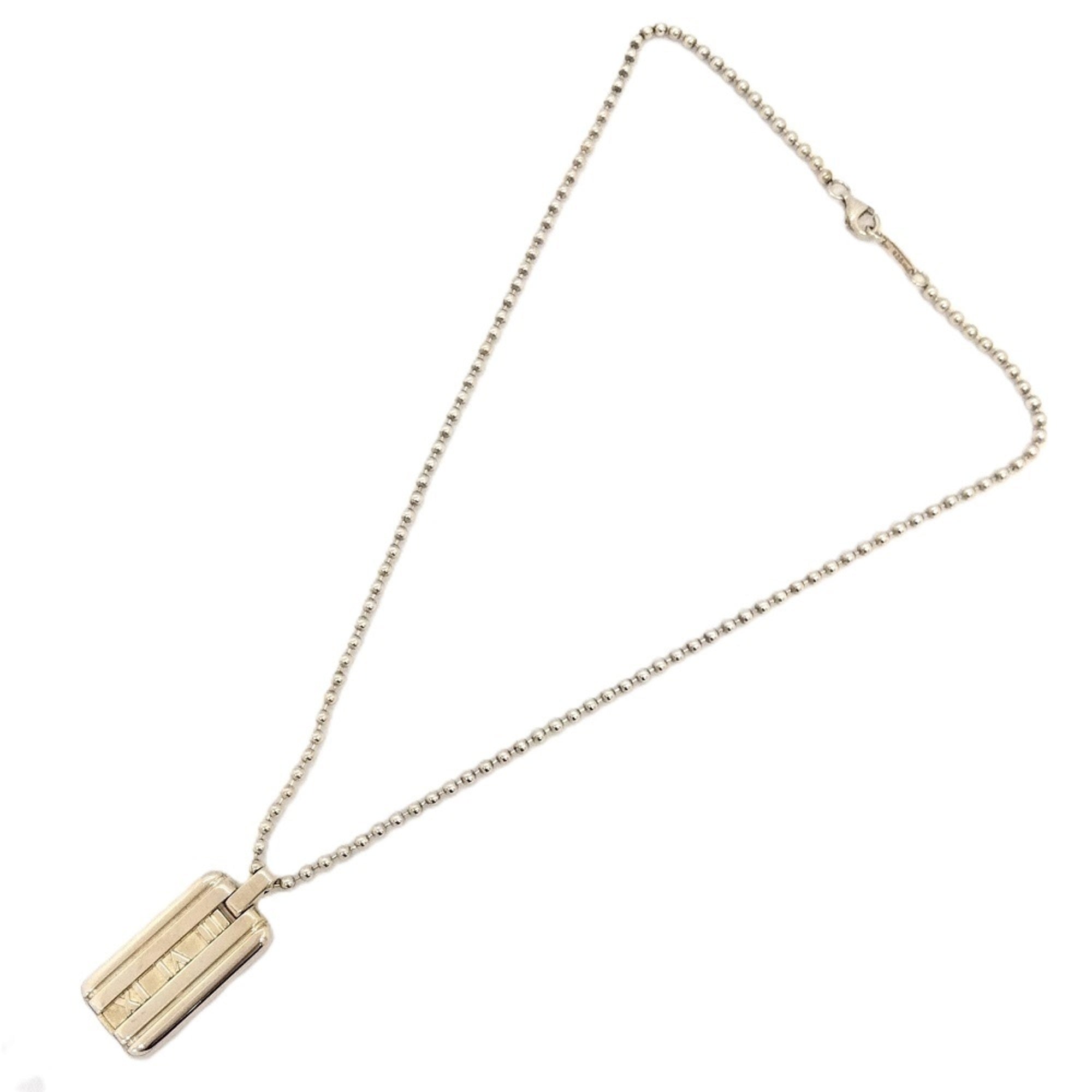 Atlas Dog Tag Pendant Necklace Sterling Silver