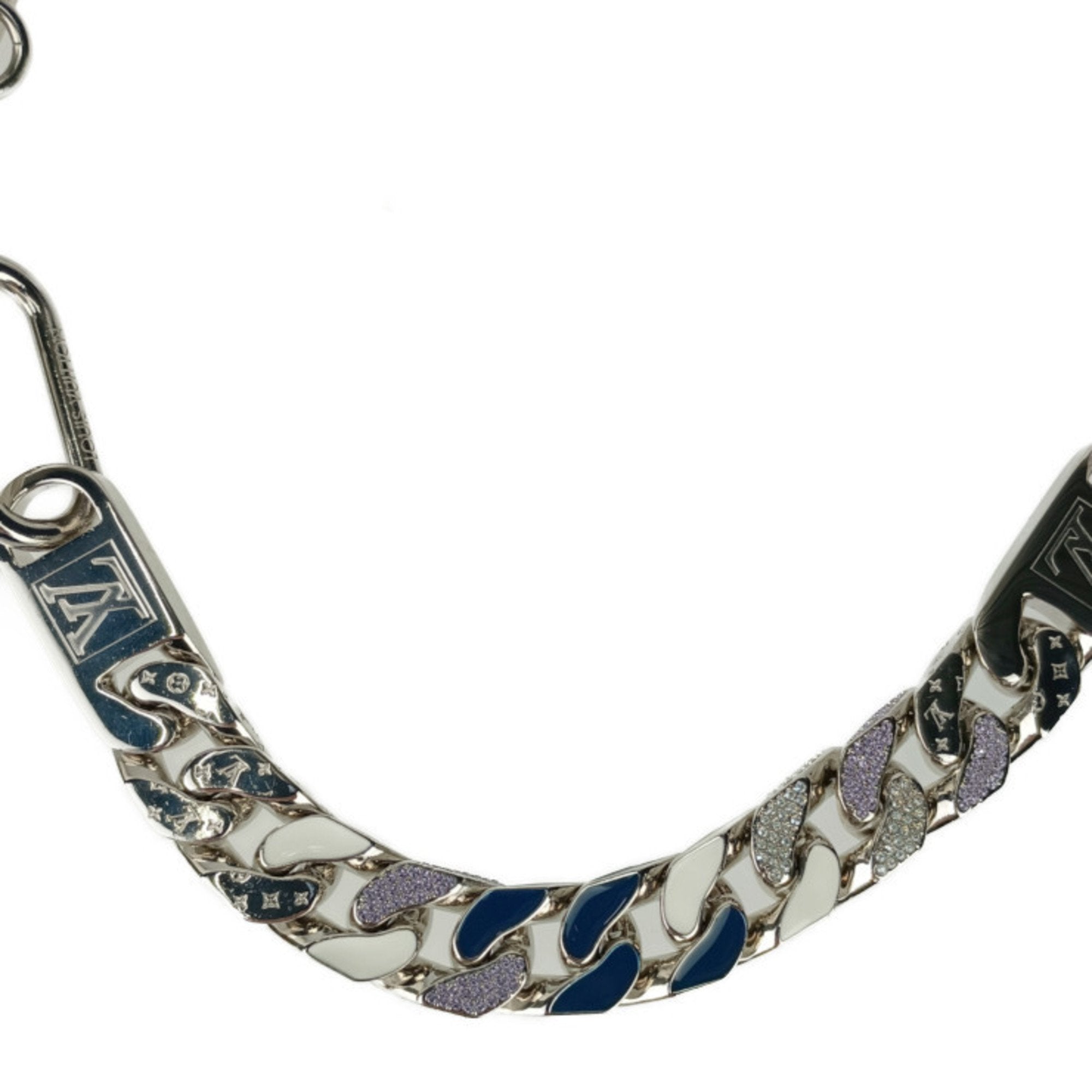 Pendant Necklace Metal and Rhinestone Multi-color and Silver