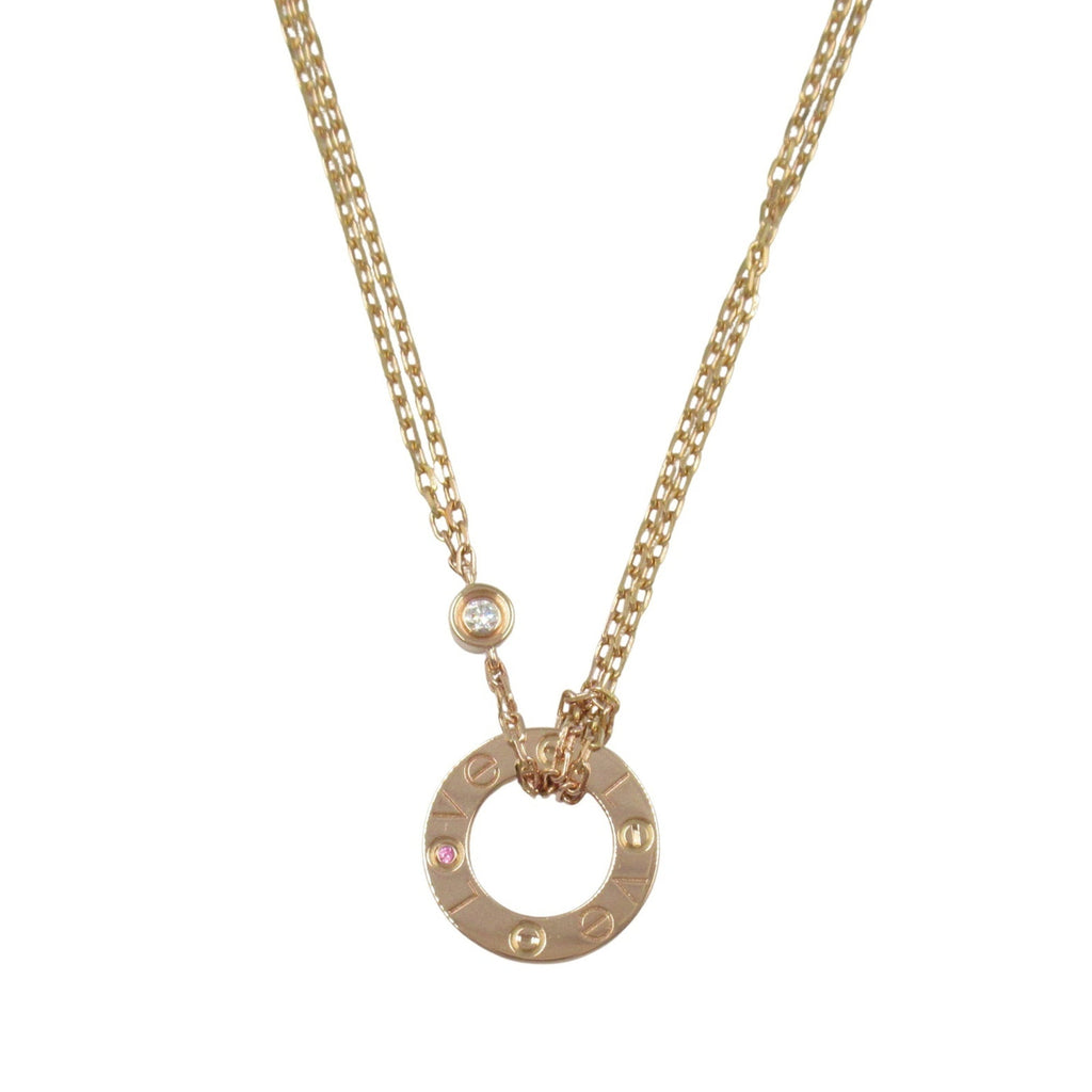 Pendant Necklace 18K Rose Gold with Diamond and Sapphire