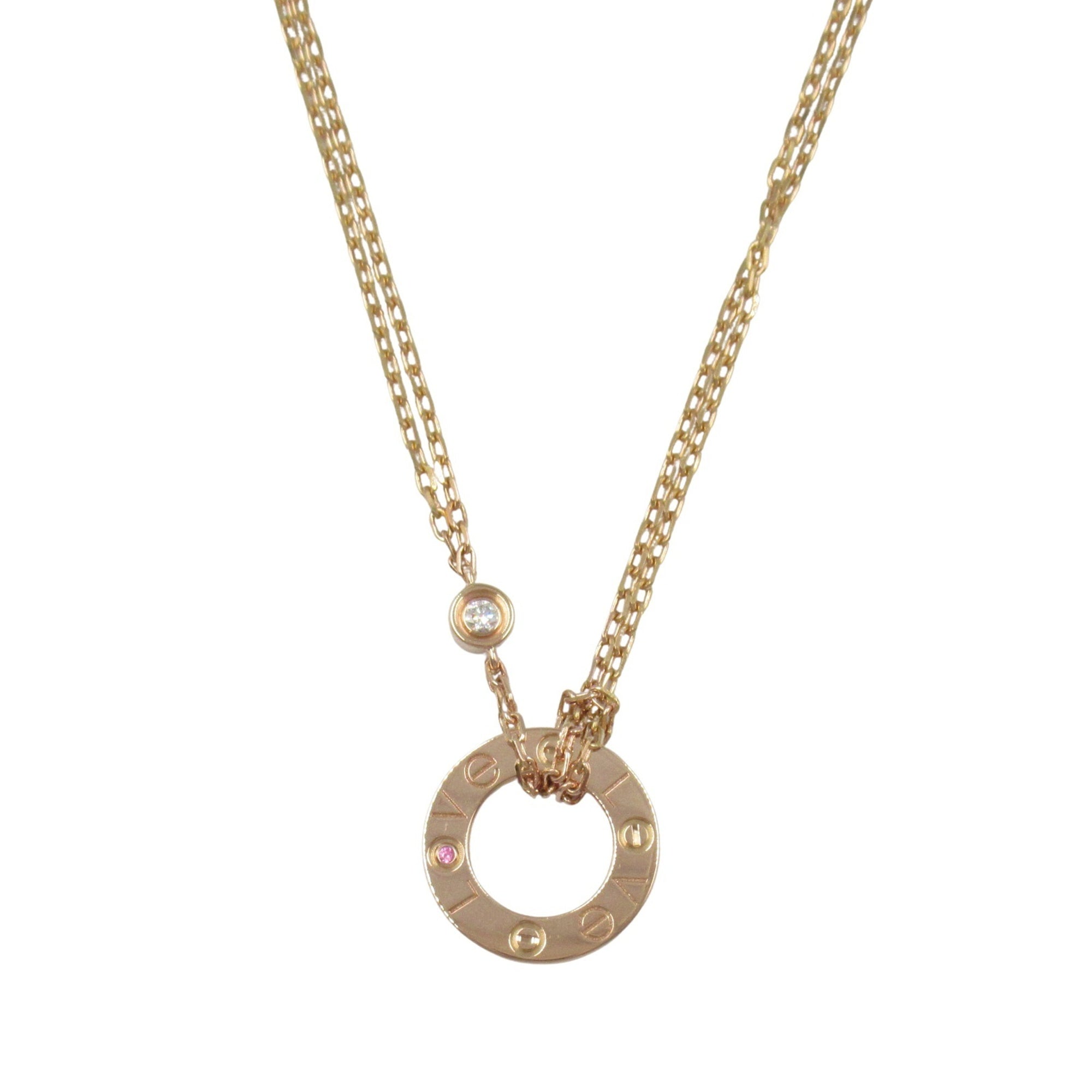 Pendant Necklace 18K Rose Gold with Diamond and Sapphire