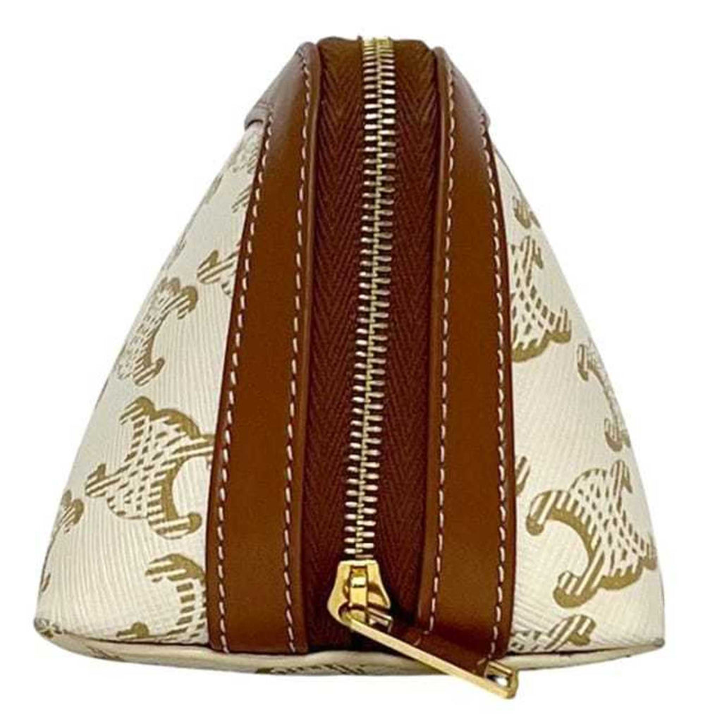 Zip Around Chain Clutch Triomphe Coated Canvas