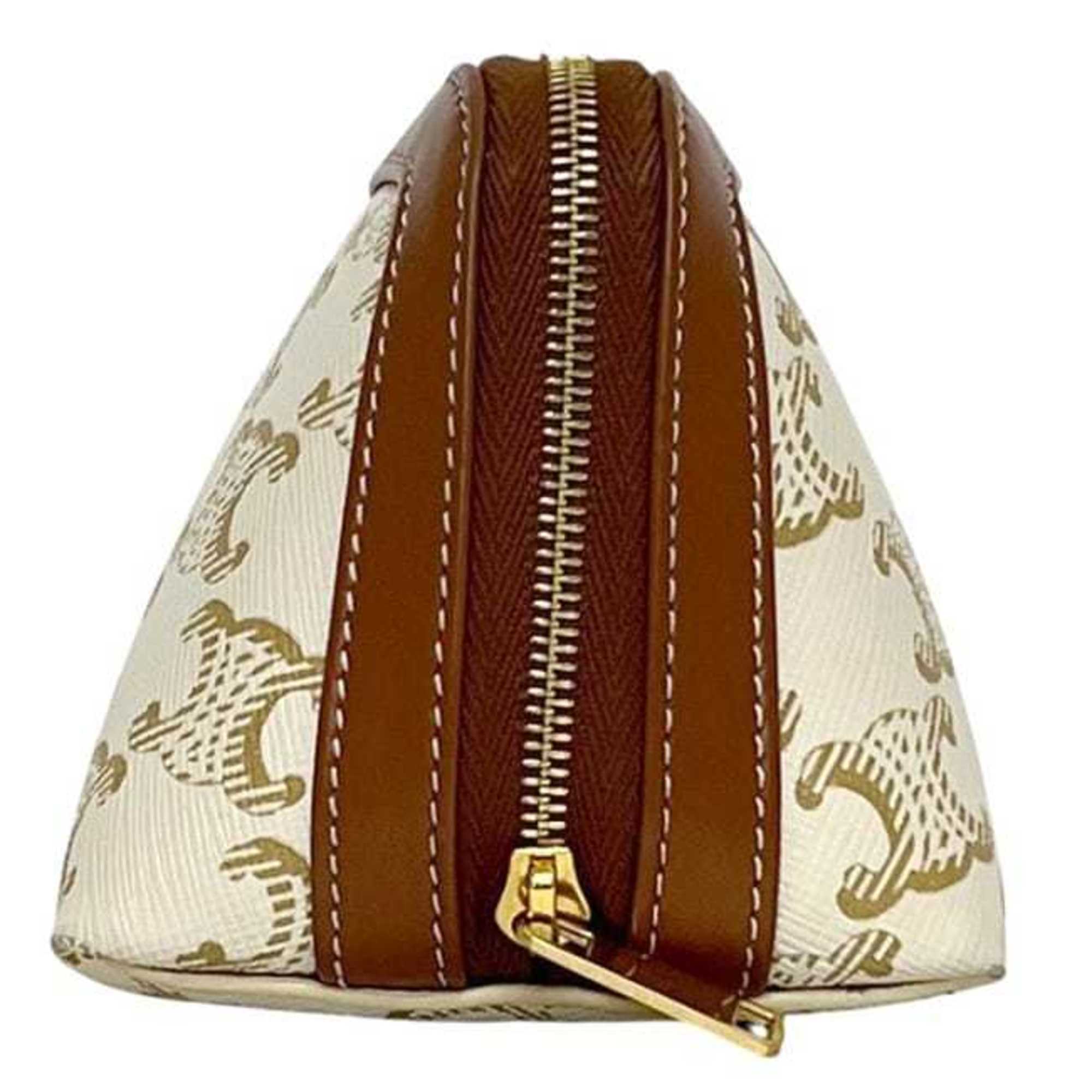 Zip Around Chain Clutch Triomphe Coated Canvas