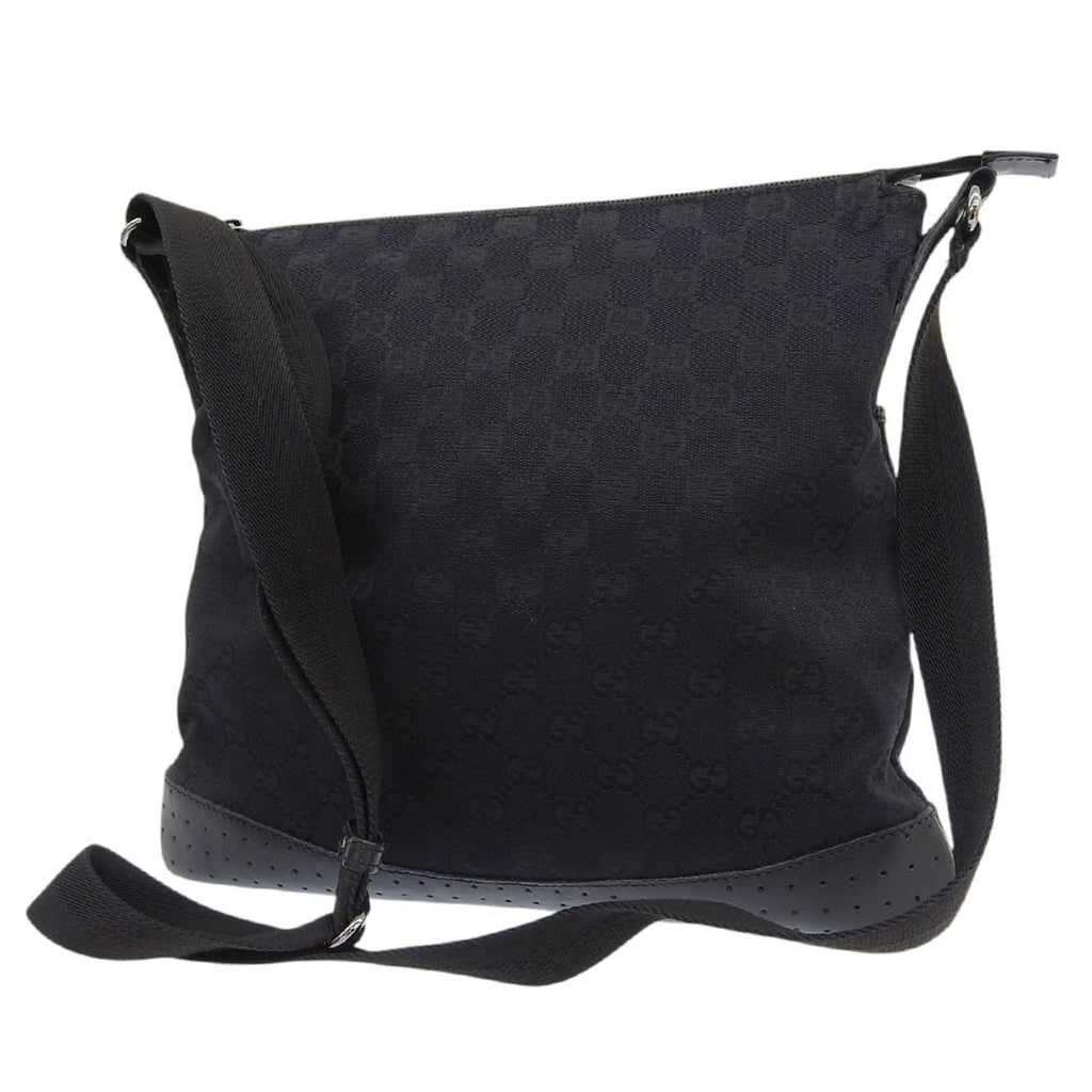 Zip Messenger Bag GG Canvas with Perforated Leather Medium