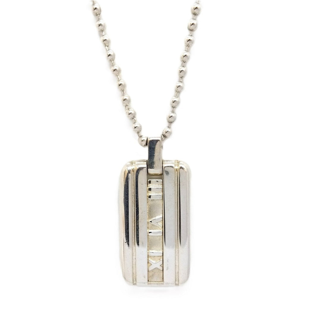 Atlas Dog Tag Pendant Necklace Sterling Silver