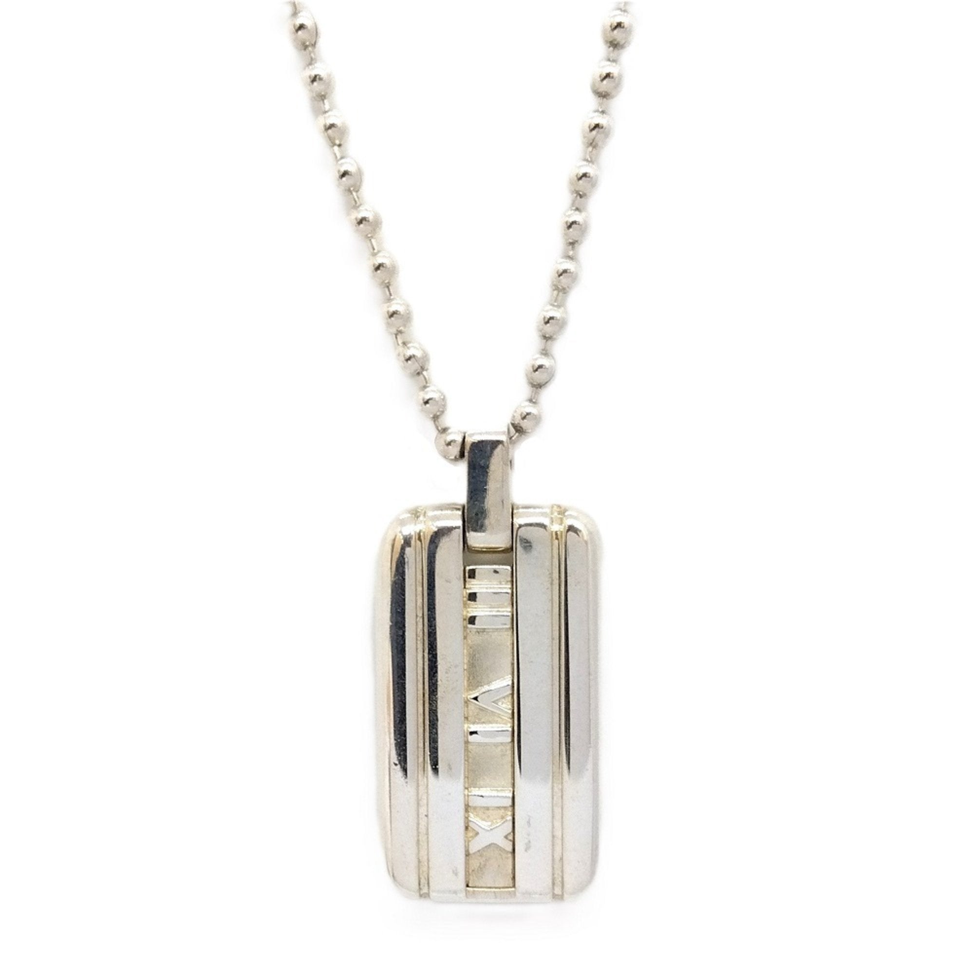 Atlas Dog Tag Pendant Necklace Sterling Silver